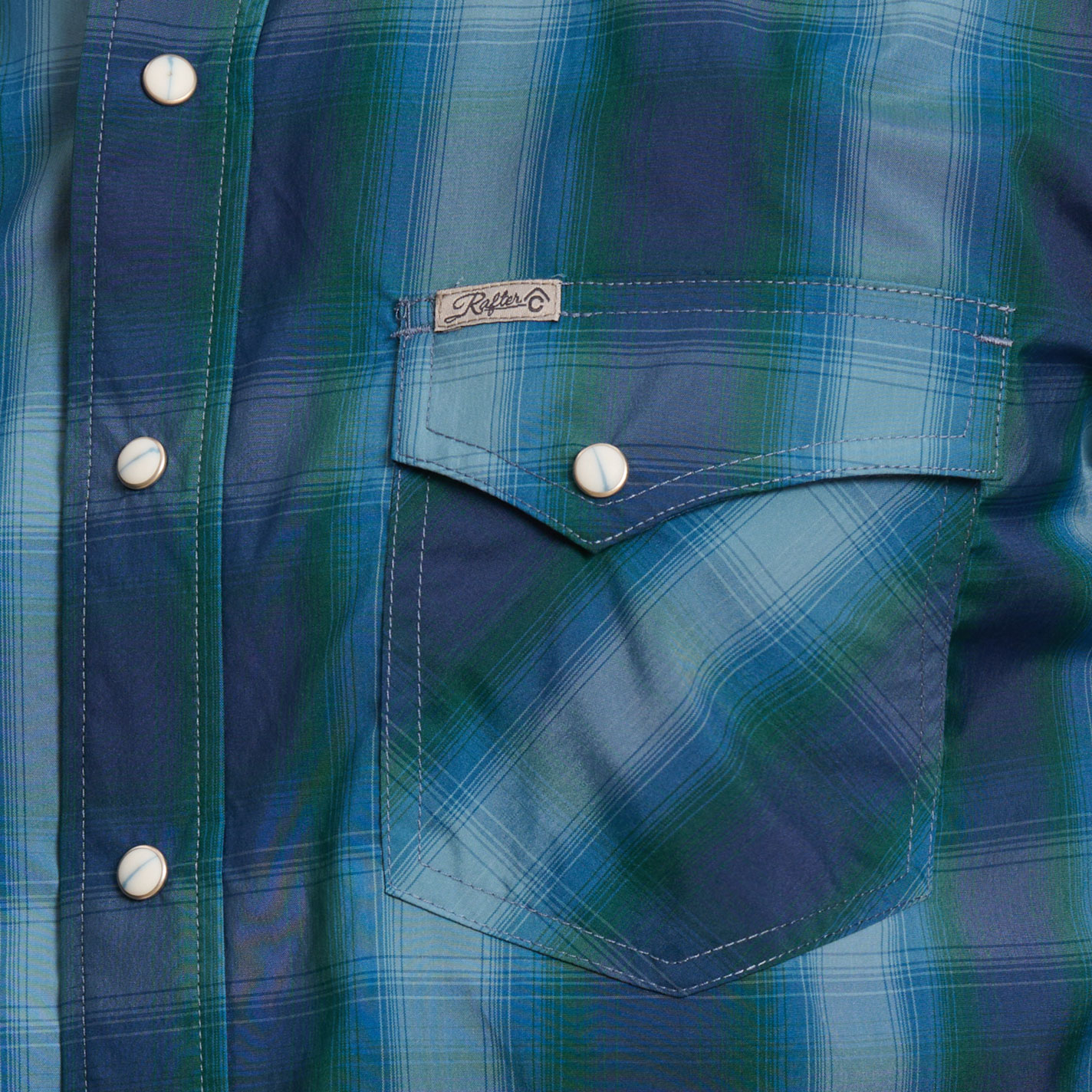Rafter C Outdoors Men's Navy Plaid Fishing Shirt - Image 1