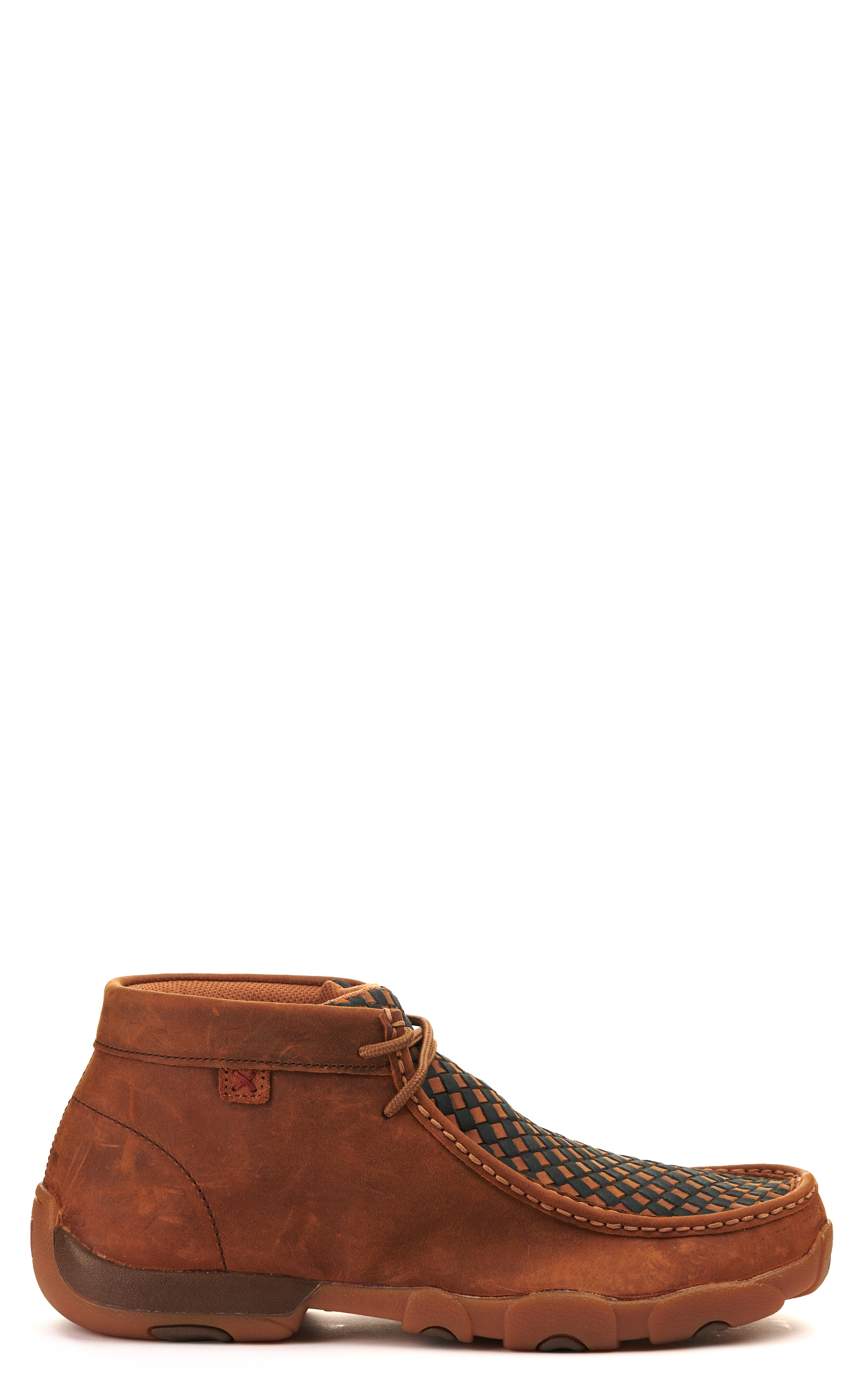 Twisted X Men's Oiled Saddle & Midnight Basketweave Driving Moccasin Casual Shoes - Image 1