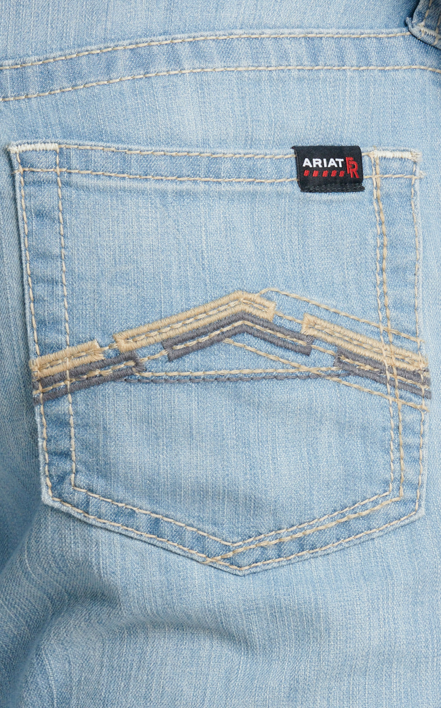 Ariat Men's FR M4 Duralight Remming Medium Wash Relaxed Boot Cut Work Jeans - Image 3
