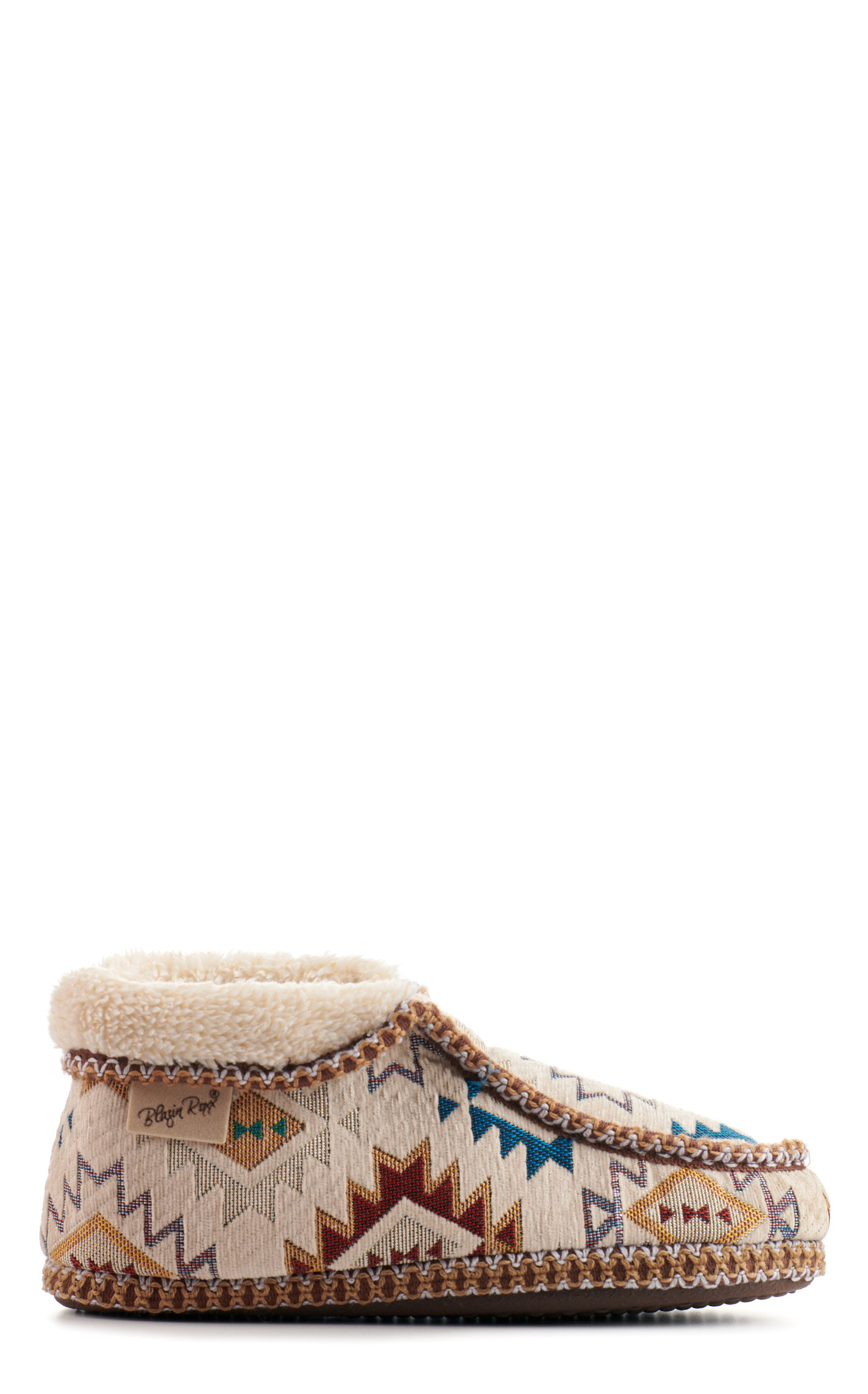 Blazin Roxx Women's Nora Cream Blanket Print Fold-Over Ankle Boot Slippers - Image 5