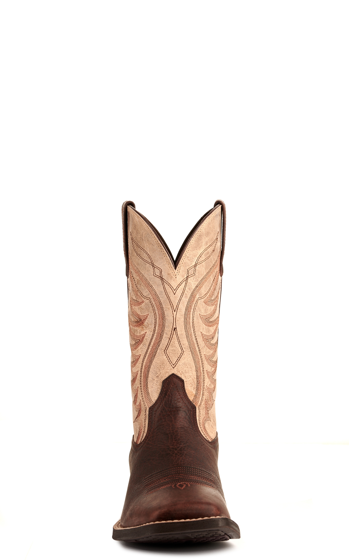 Ariat Men's Amos Shock Shield Barley Brown and Trucker Tan Wide Square Toe Cowboy Boots - Image 1