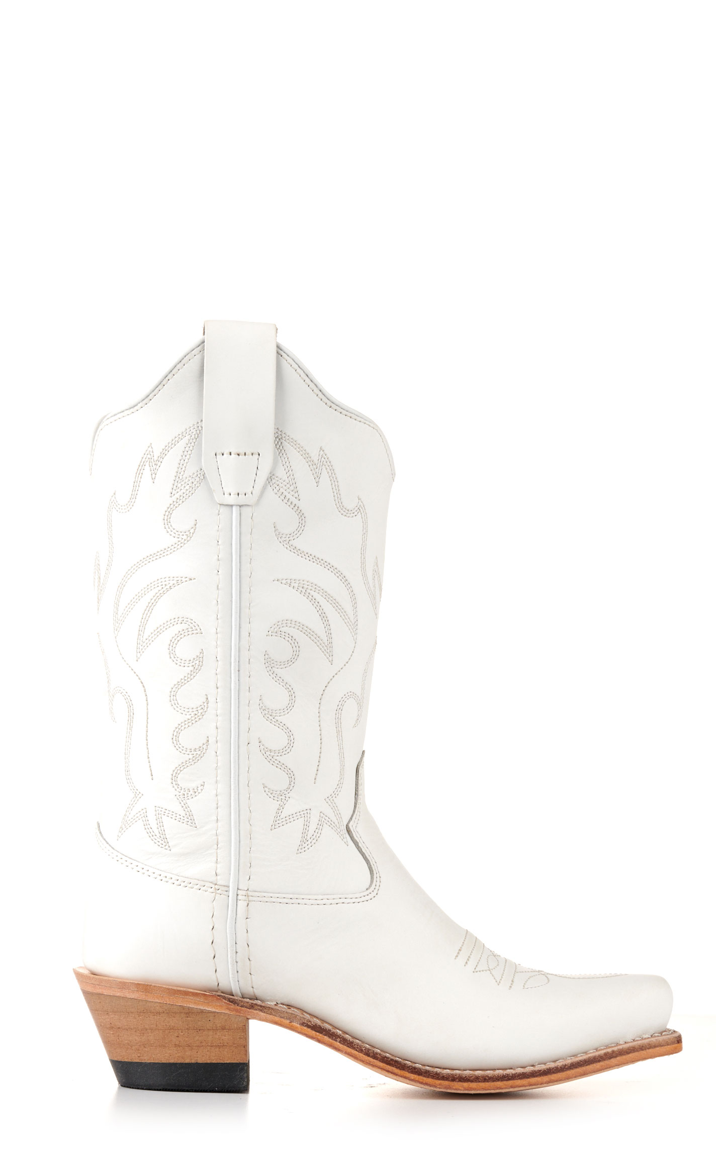 Old West Youth White Snip Toe Cowboy Boots - Image 1