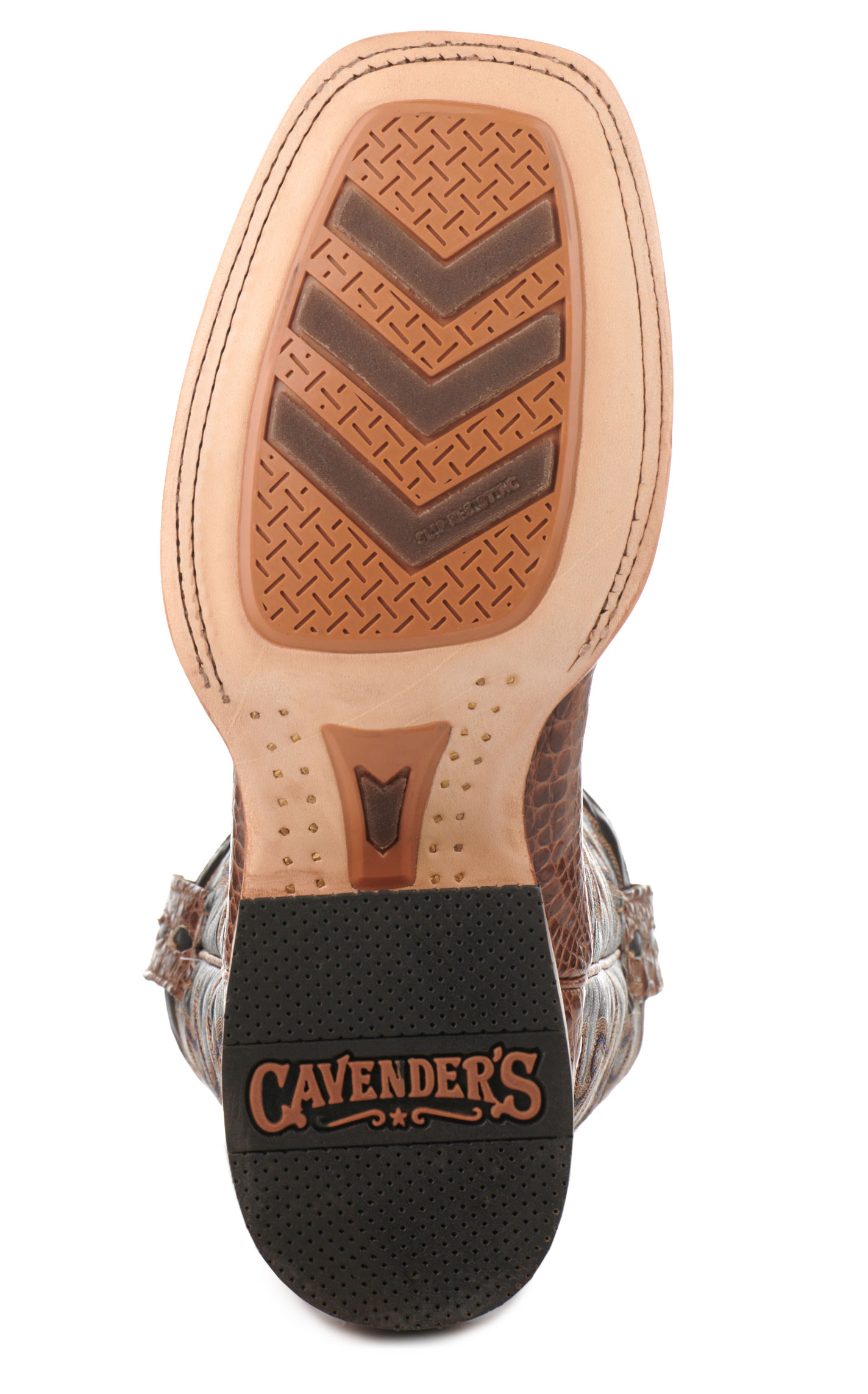 Cavender's Men's Chocolate and Chestnut Caiman Belly Wide Square Toe Cowboy Boots - Image 1