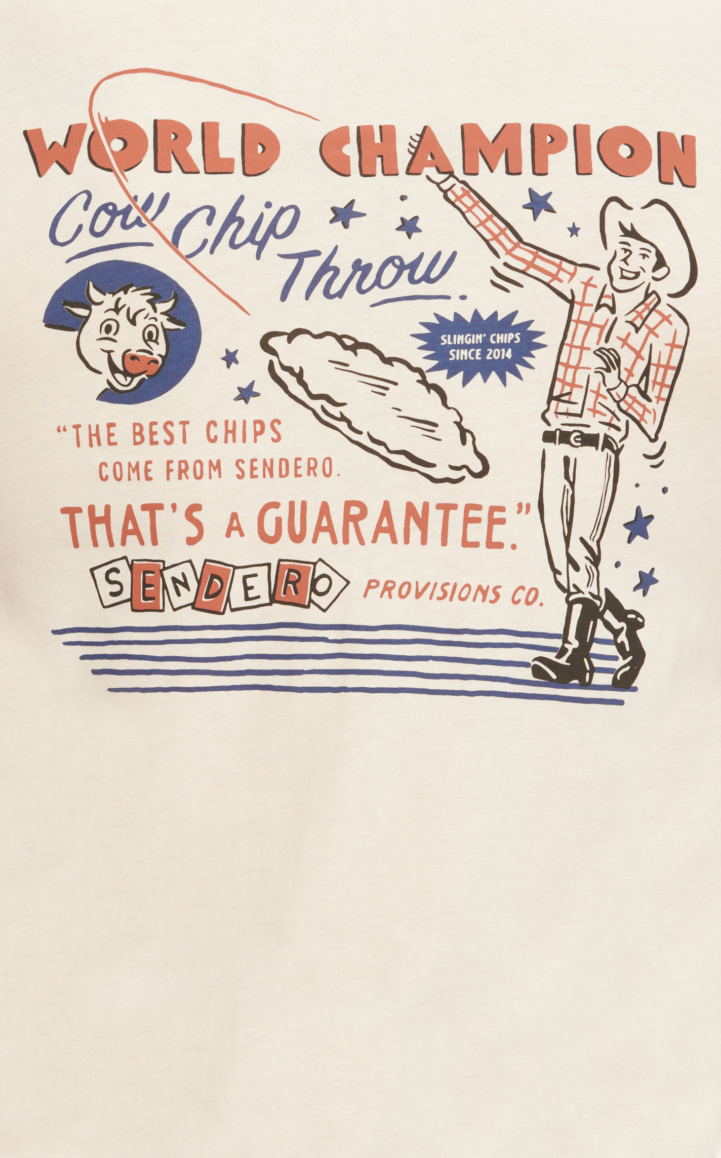 Sendero Provisions Co. Men's Bone World Champion Cow Chip Throw Logo Graphic Short Sleeve T-Shirt - Image 1