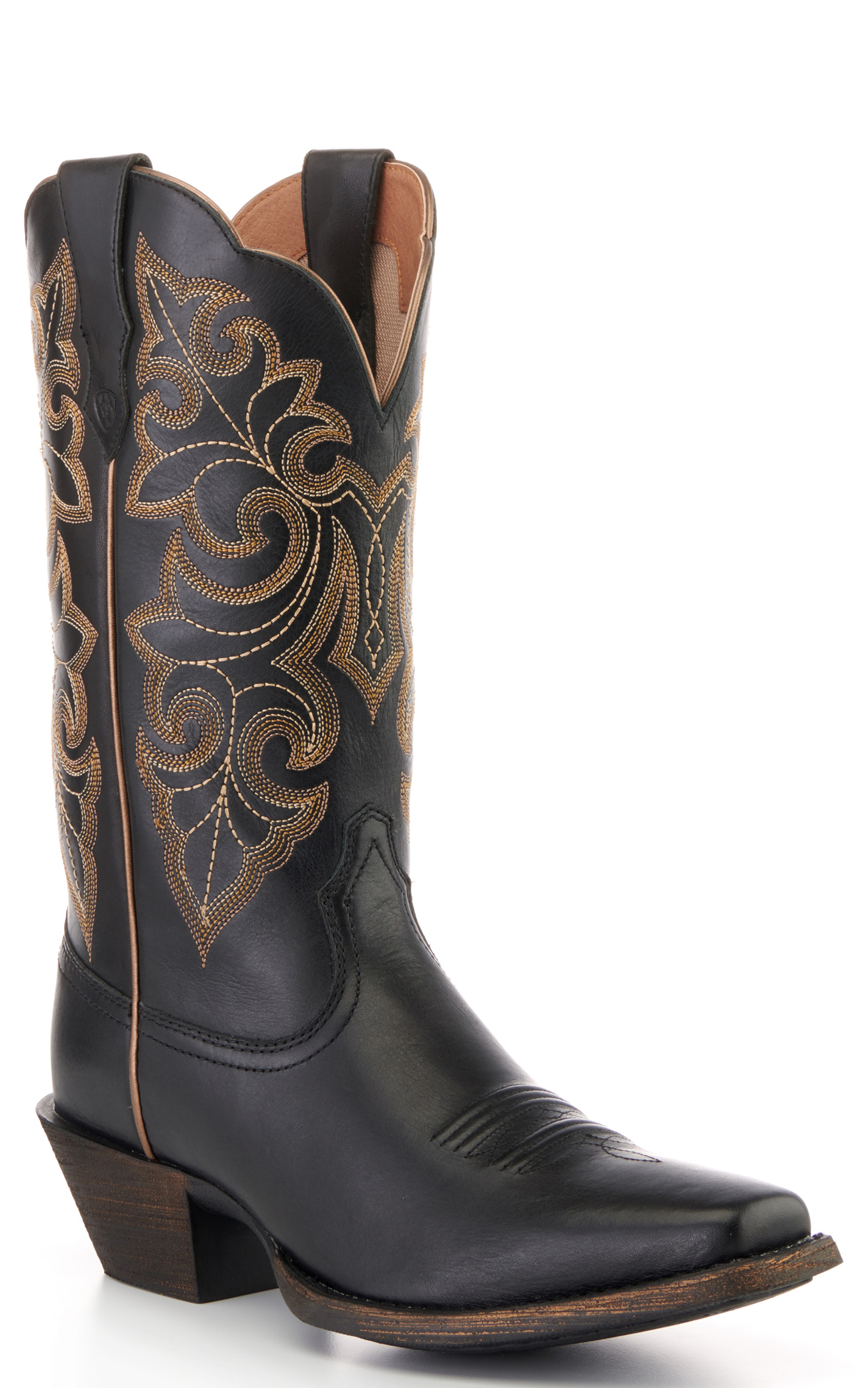 Ariat Women's Round Up Black Punchy Square Toe Cowboy Boots - Image 1