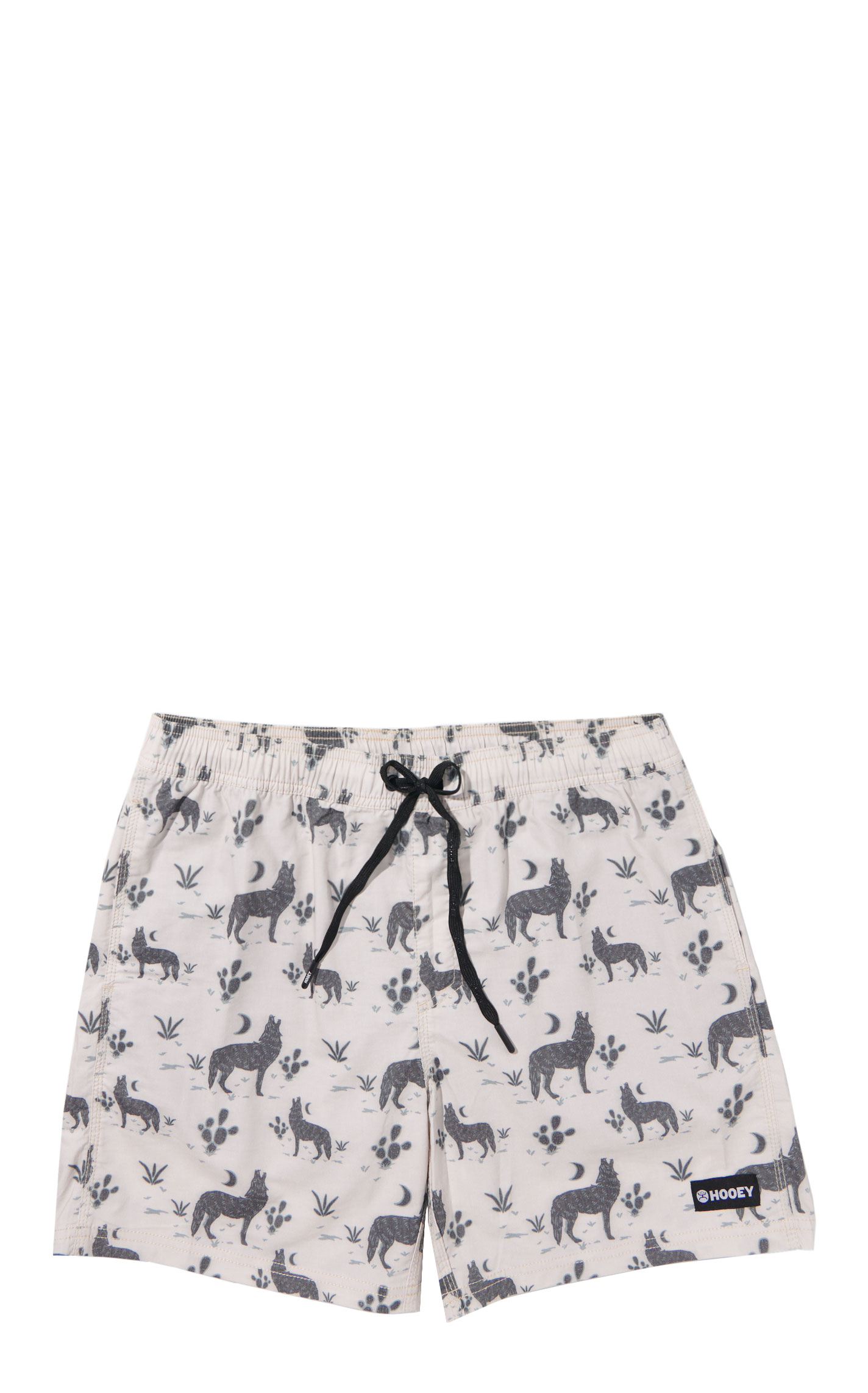 Hooey Men's Cream Wolf Print Swim Trunks - Image 1