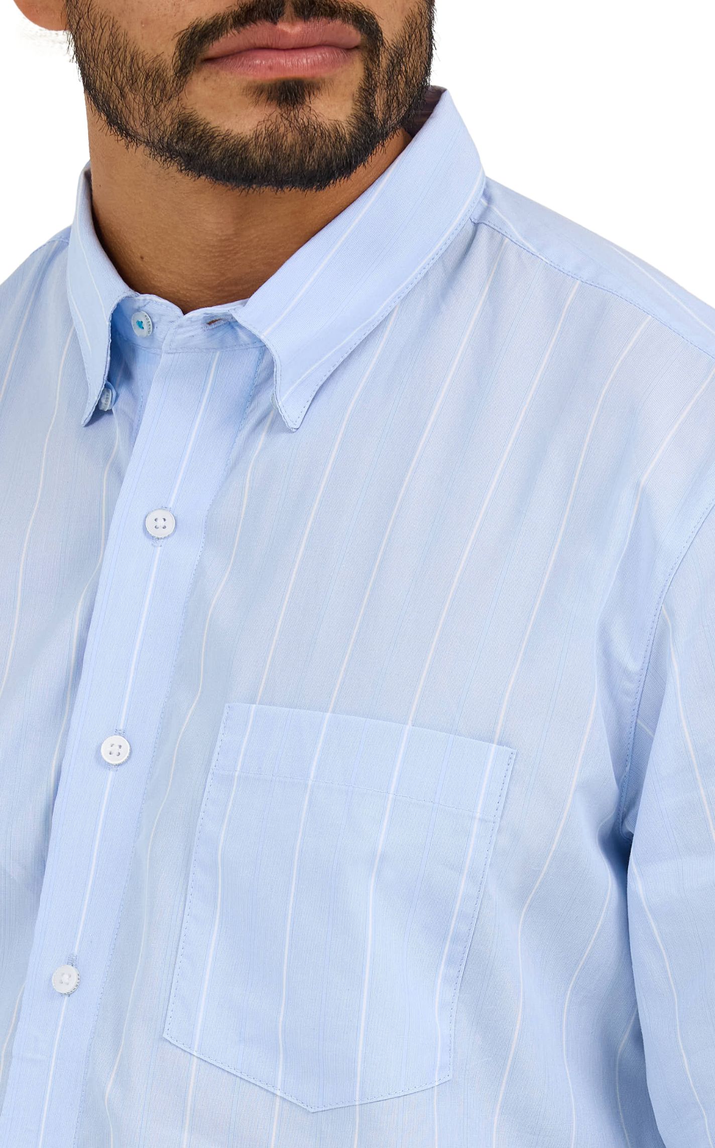 Wrangler Men's Cody Johnson Collection Blue Stripe Western Shirt - Image 1