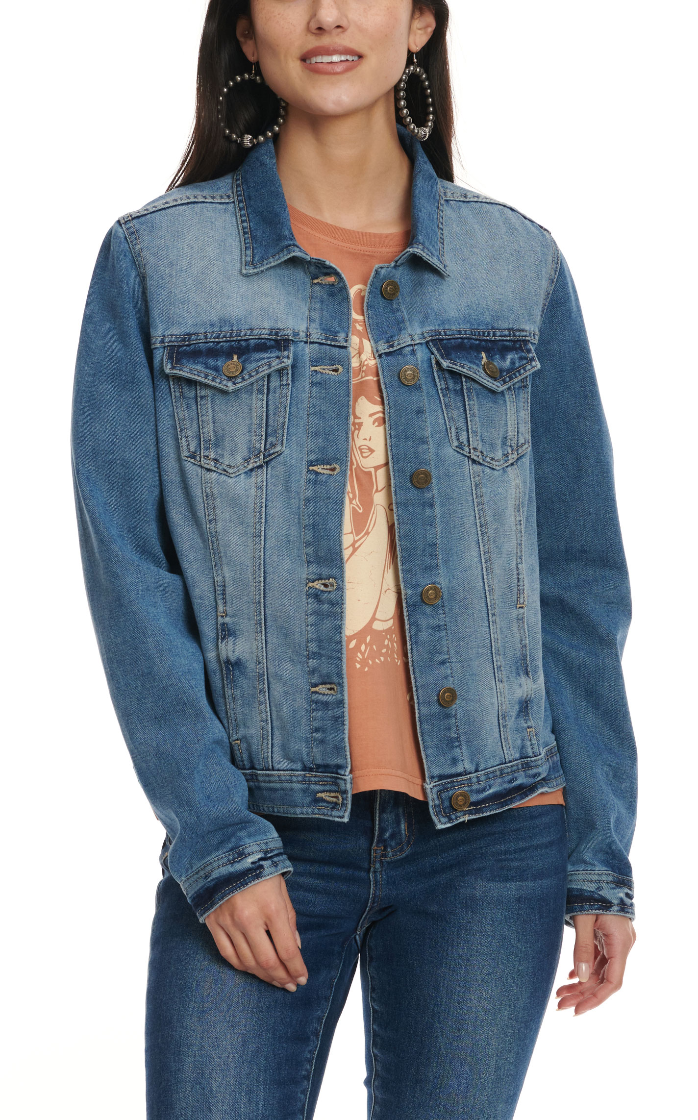 One5One Women's Medium Stonewash Denim Jacket - Image 1