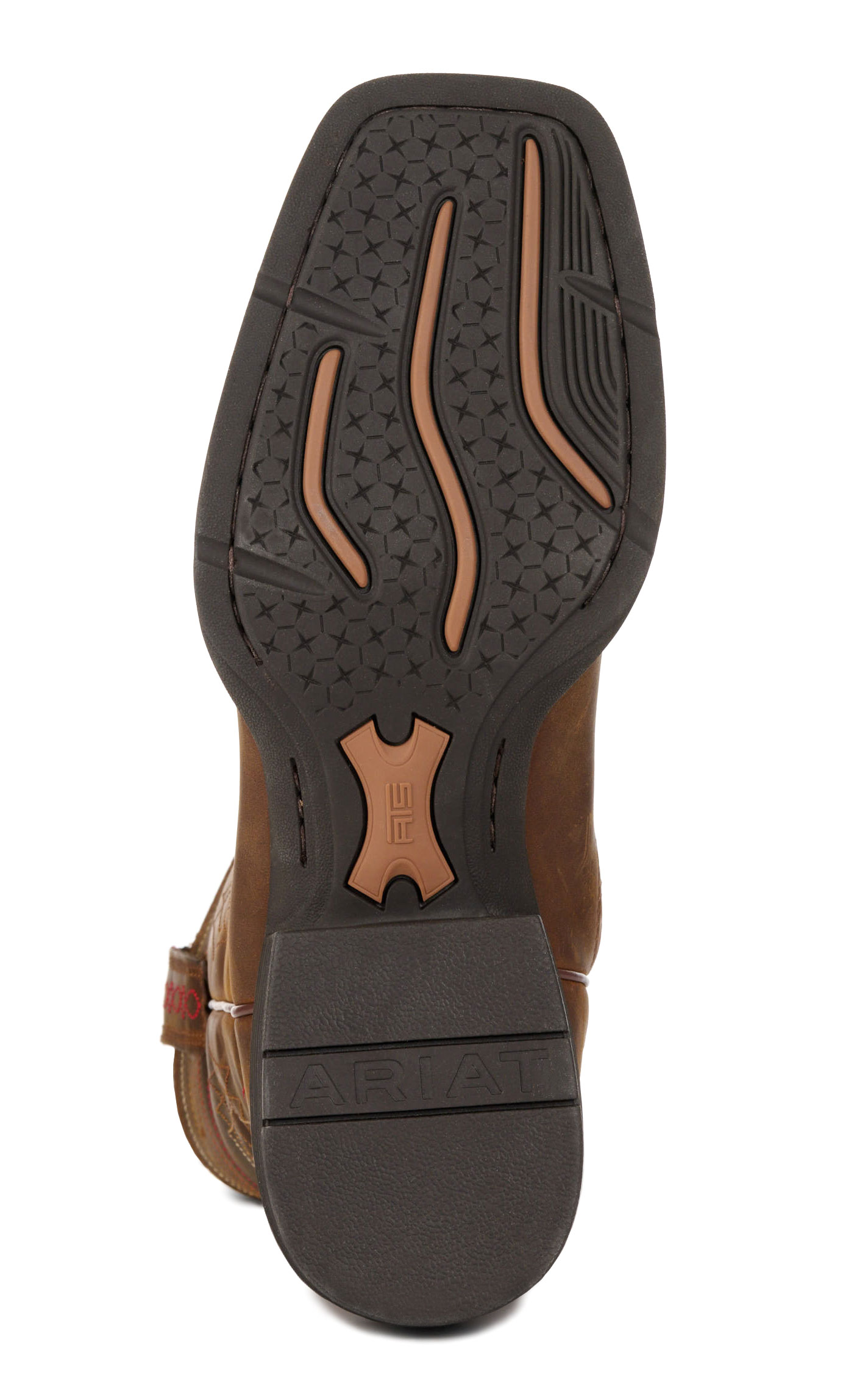 Ariat Men's Sport Distressed Brown Wide Square Toe Cowboy Boots - Image 1