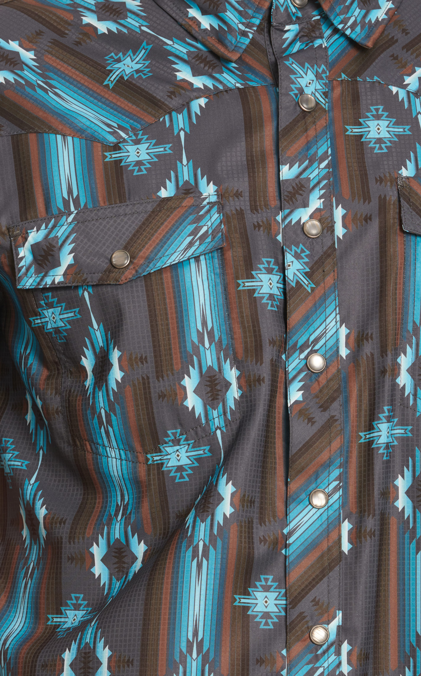 Rock & Roll Denim Men's Cement Aztec Print TEK Western Shirt - Image 1