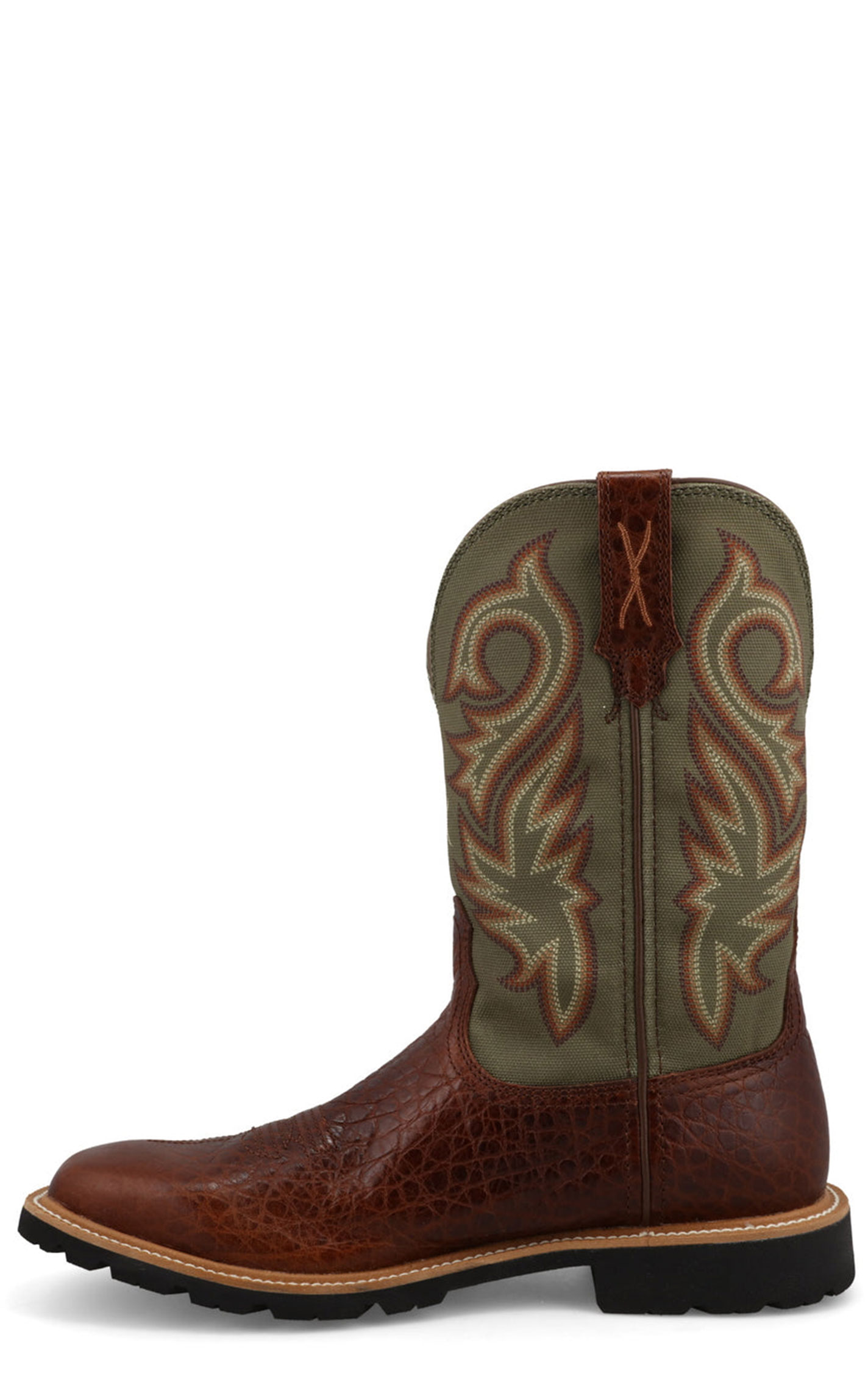 Twisted X Men's Caramel Café & Moss Tech X Performance Wide Square Toe Cowboy Boots - Image 1