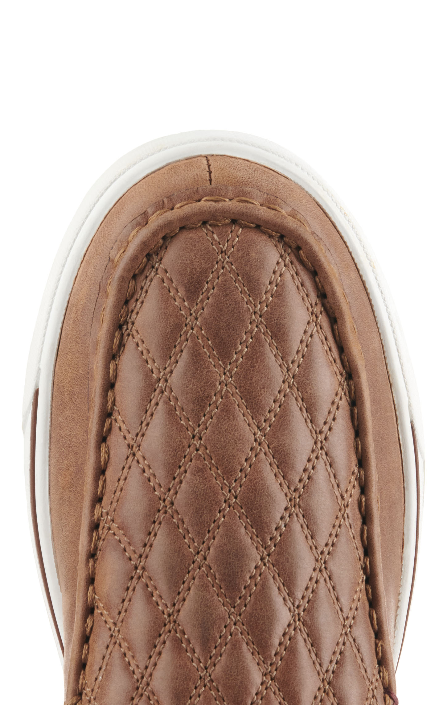 Twisted X Women's Kicks Ginger Brown Quilted Moc Toe Slip On Shoe - Image 1