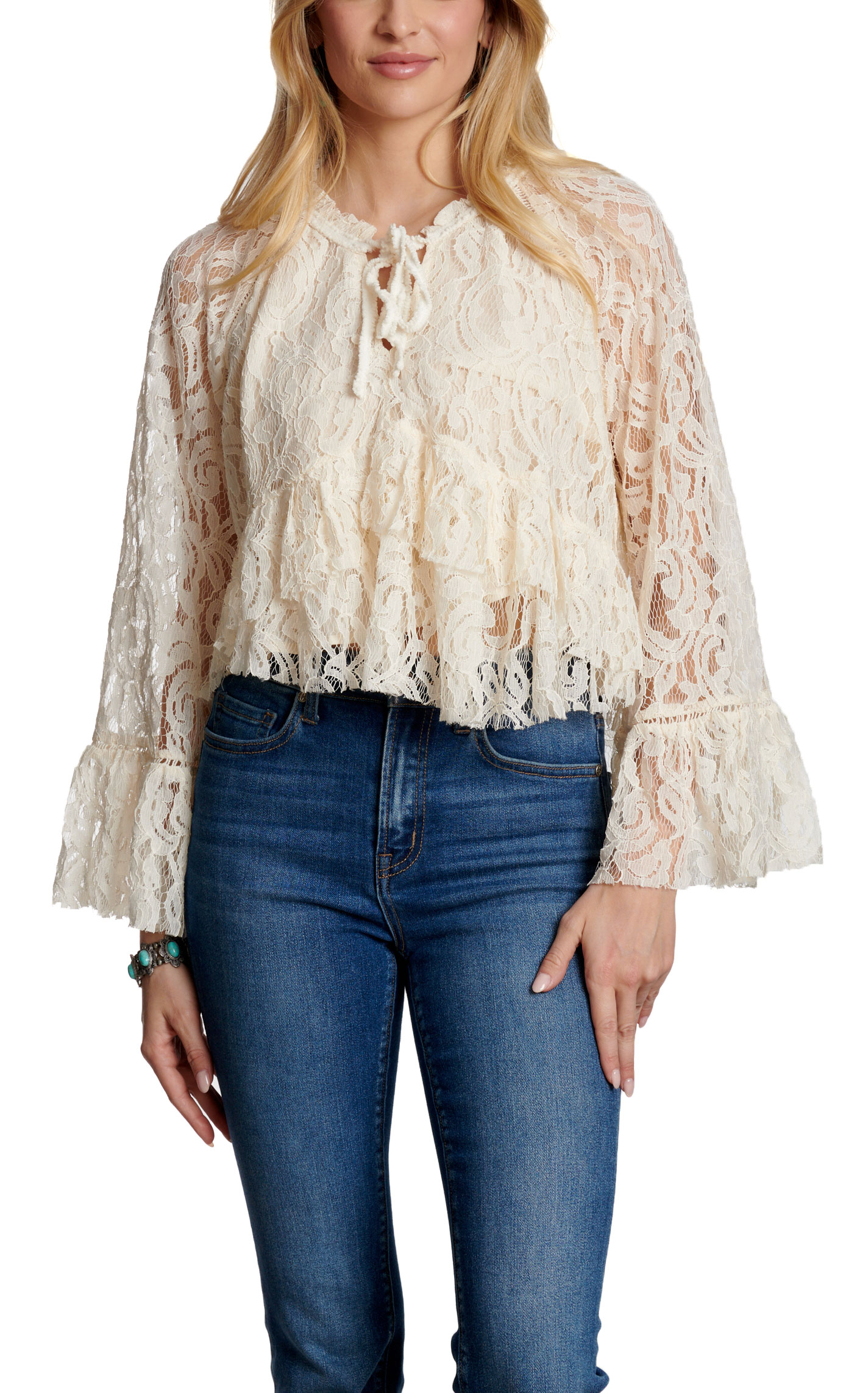 Blue B Women's Ivory Lace Top - Image 3