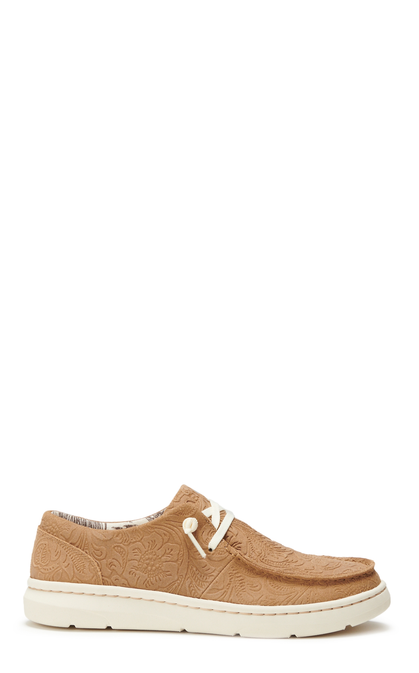 Ariat Women's Hilo Tan Floral Embossed Lace Up Casual Shoe - Image 1