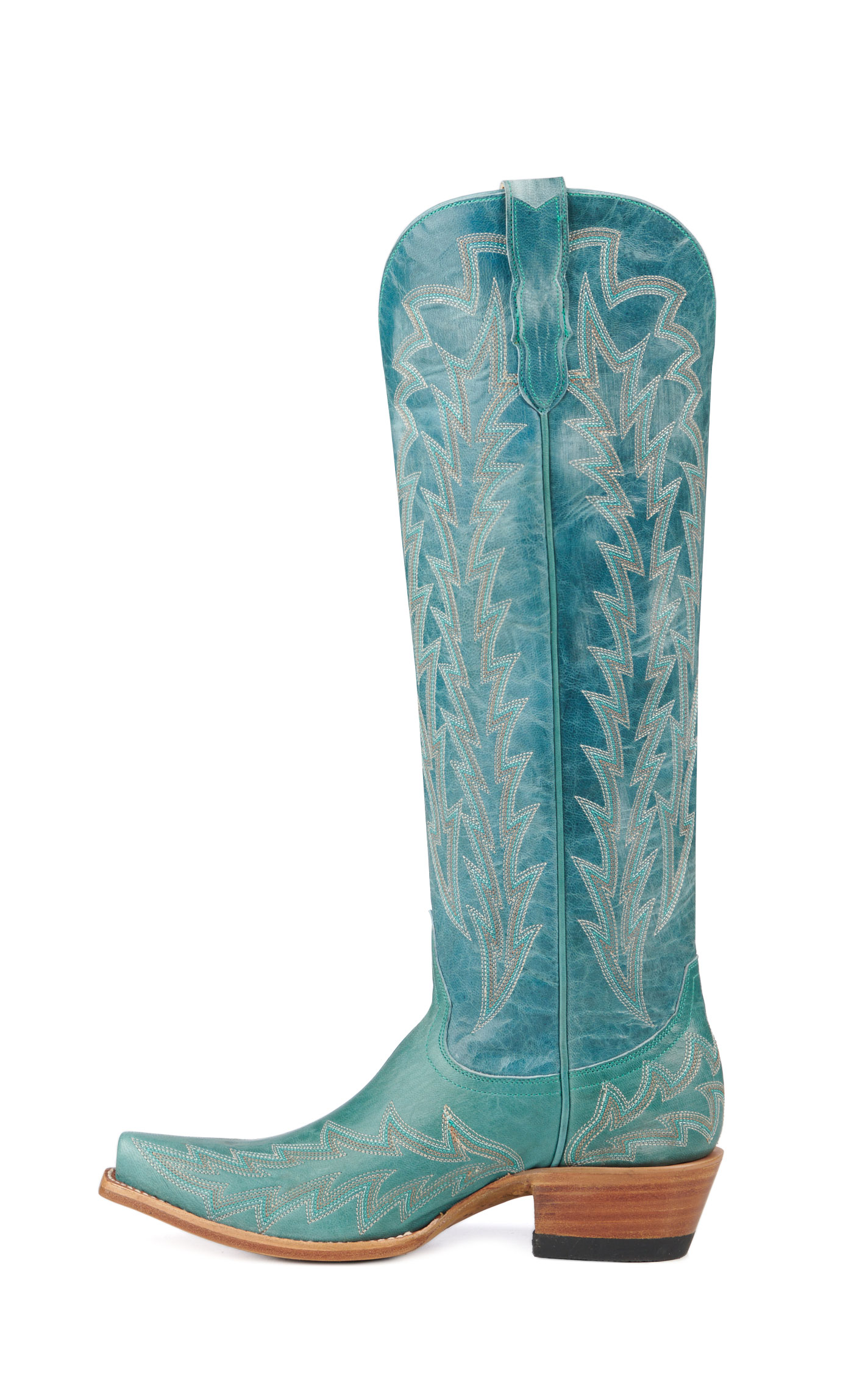 JRC & Sons Women’s Nancy Turquoise Snip Toe Tall Cowboy Boots - Image 1