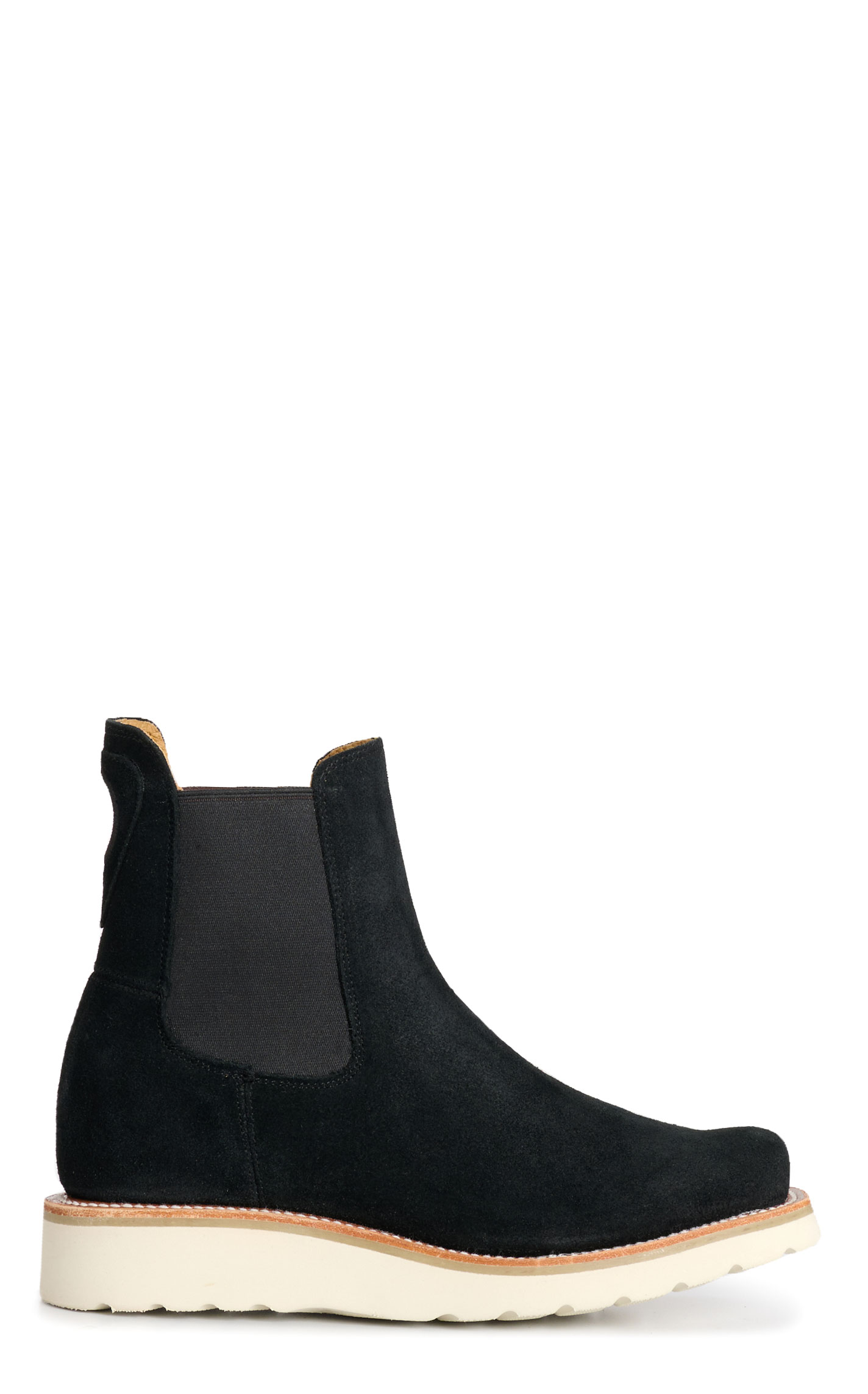 Anderson Bean Women's Macie Bean Black Suede Square Toe Wedge Booties - Image 1