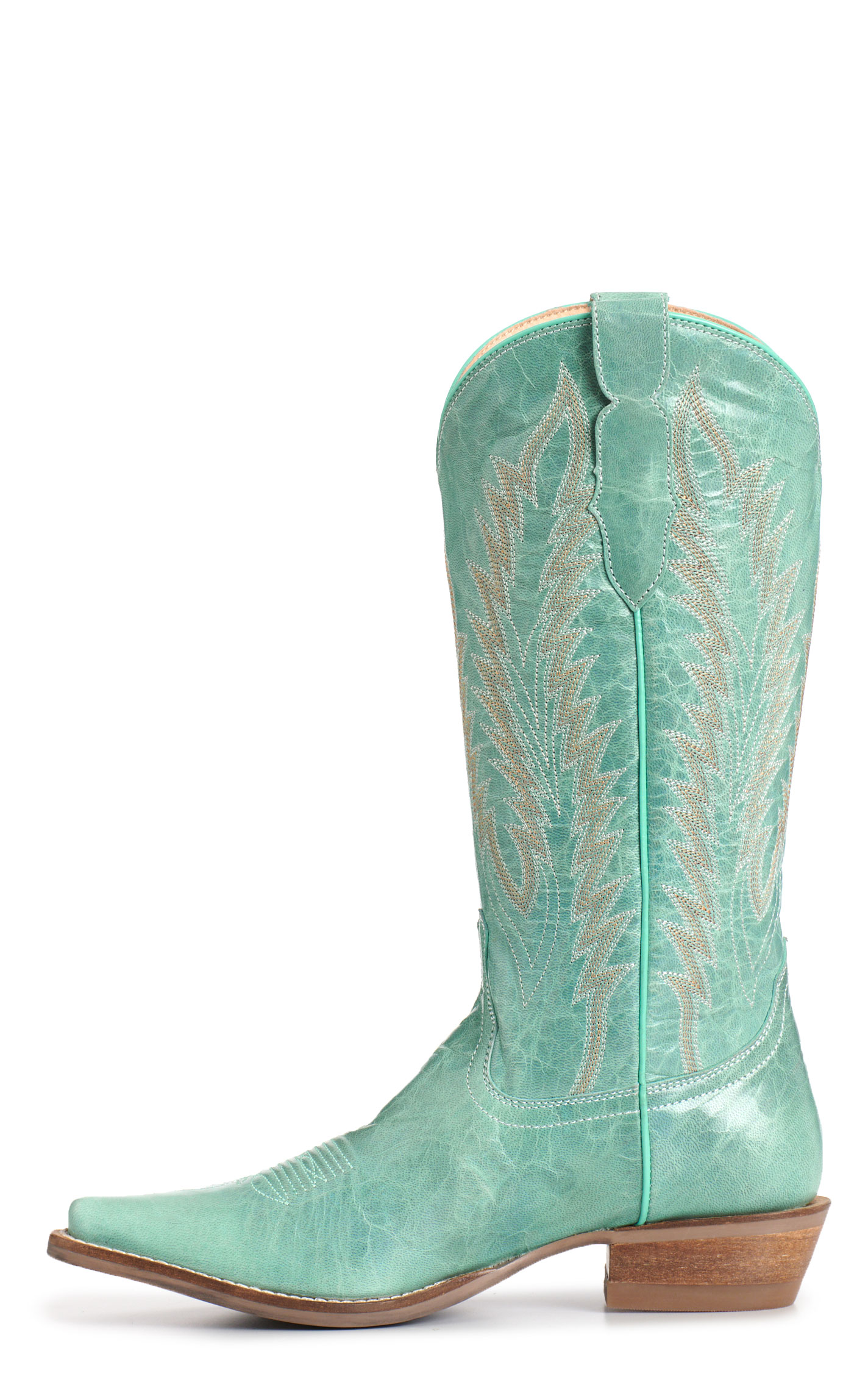 Rockin' C Women's Turquoise Embroidered Snip Toe Cowboy Boots - Image 1
