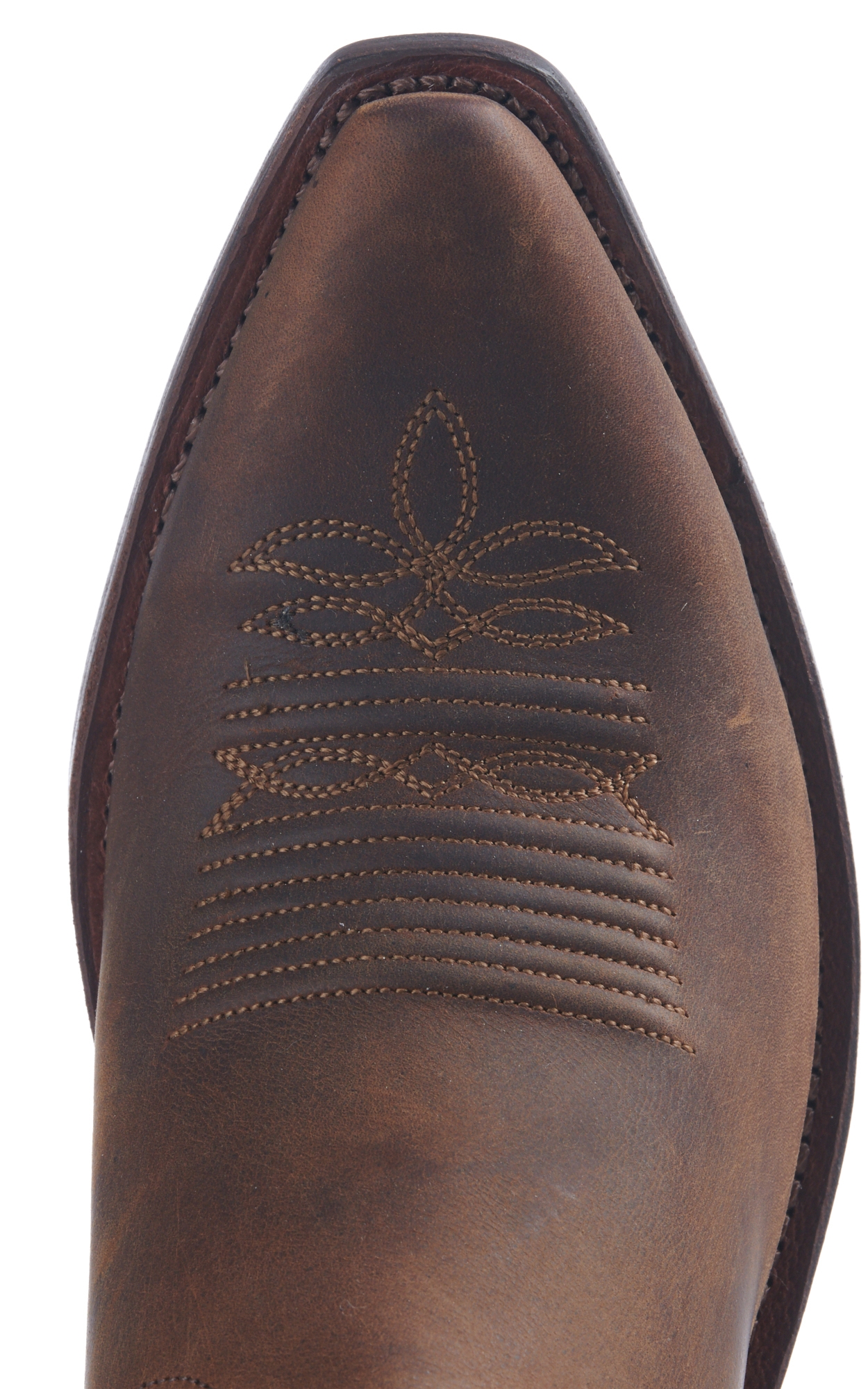 Old West Women's Distressed Brown Snip Toe Cowboy Boots - Image 1