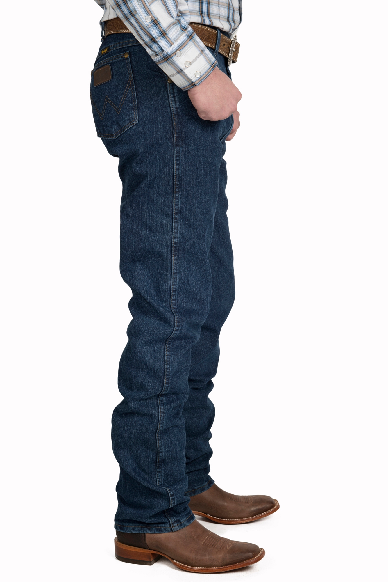 Wrangler Men's Advanced Comfort Cowboy Cut Mid Stone Wash Regular Fit Jean - Extended Sizes - Image 1