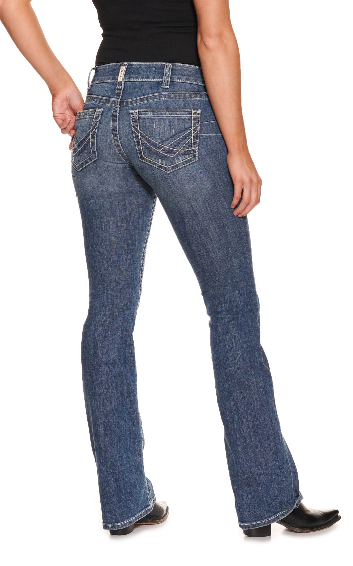 Ariat Women's R.E.A.L. Raquel Canadian Medium Wash Mid Rise Bootcut Jeans - Image 1