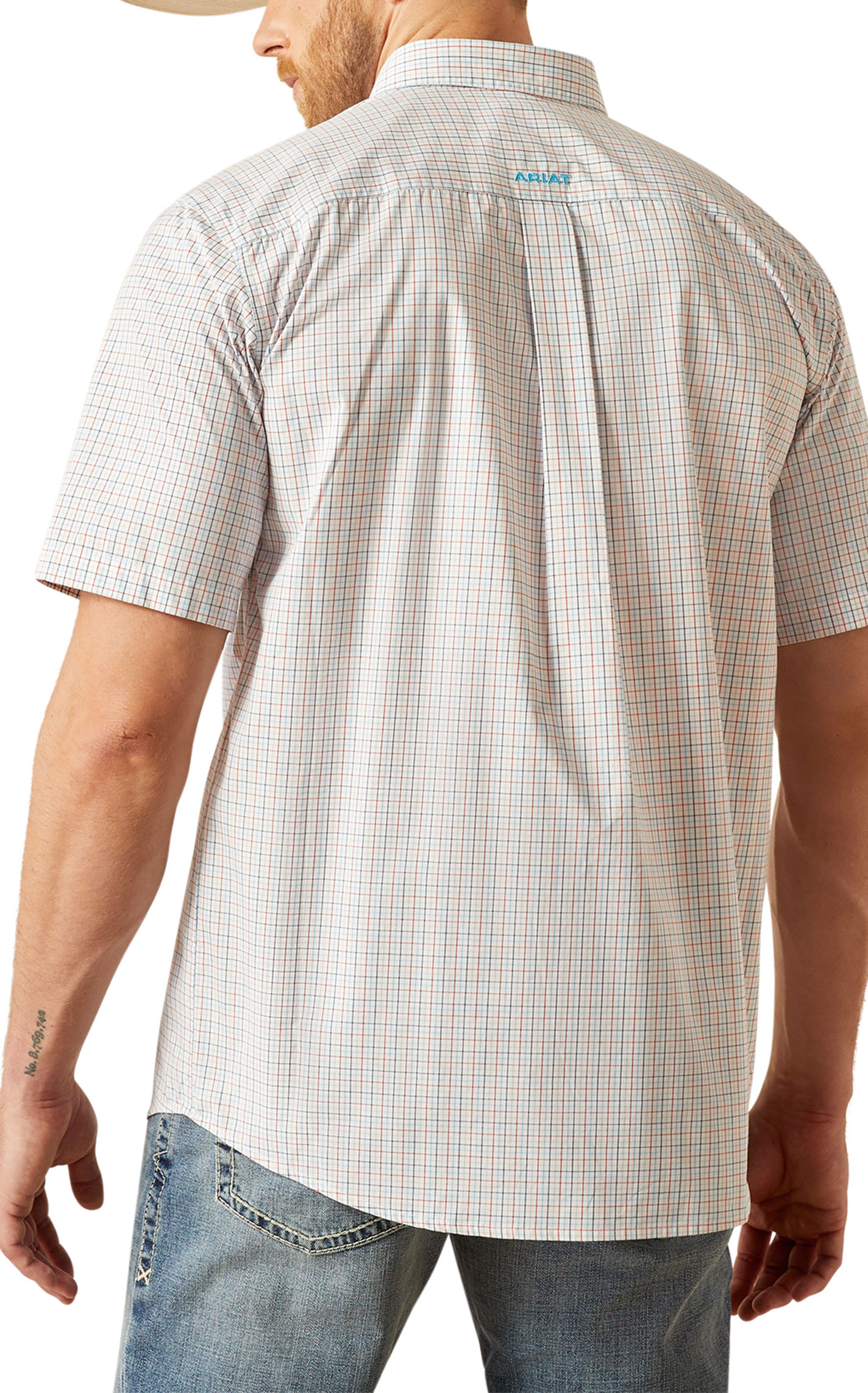 Ariat Pro Series Men's Simon White Colorful Plaid Western Shirt - Image 1