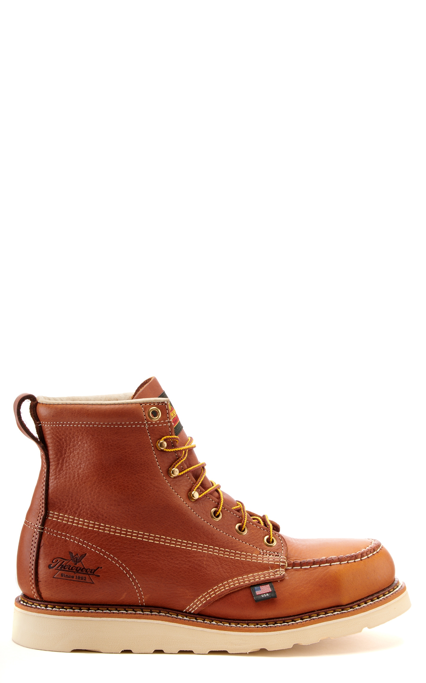 Thorogood Men's MAXWear Tobacco Brown Wedge Moc Steel Toe Lace Up Work Boot - Image 1
