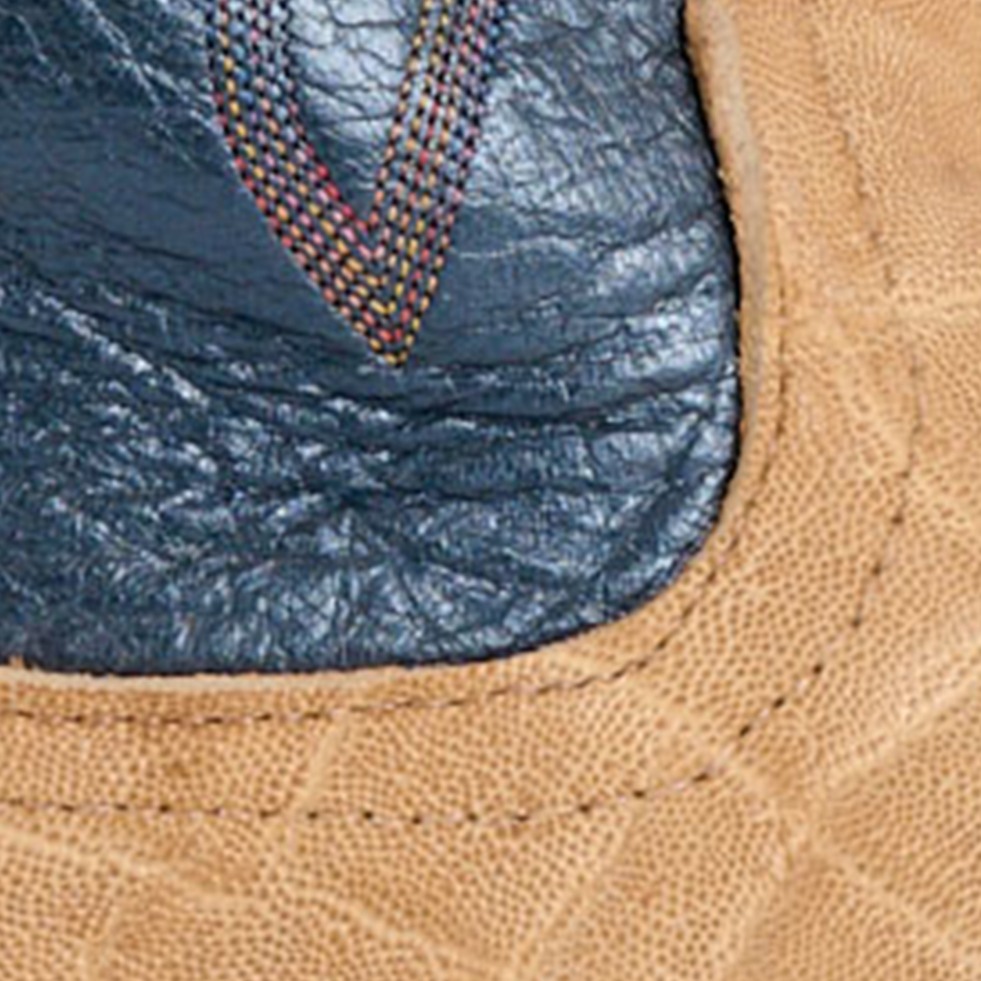 Anderson Bean Men's Regal Blue & Umber Elephant & Kidskin Cutter Toe Cowboy Boots - Image 1