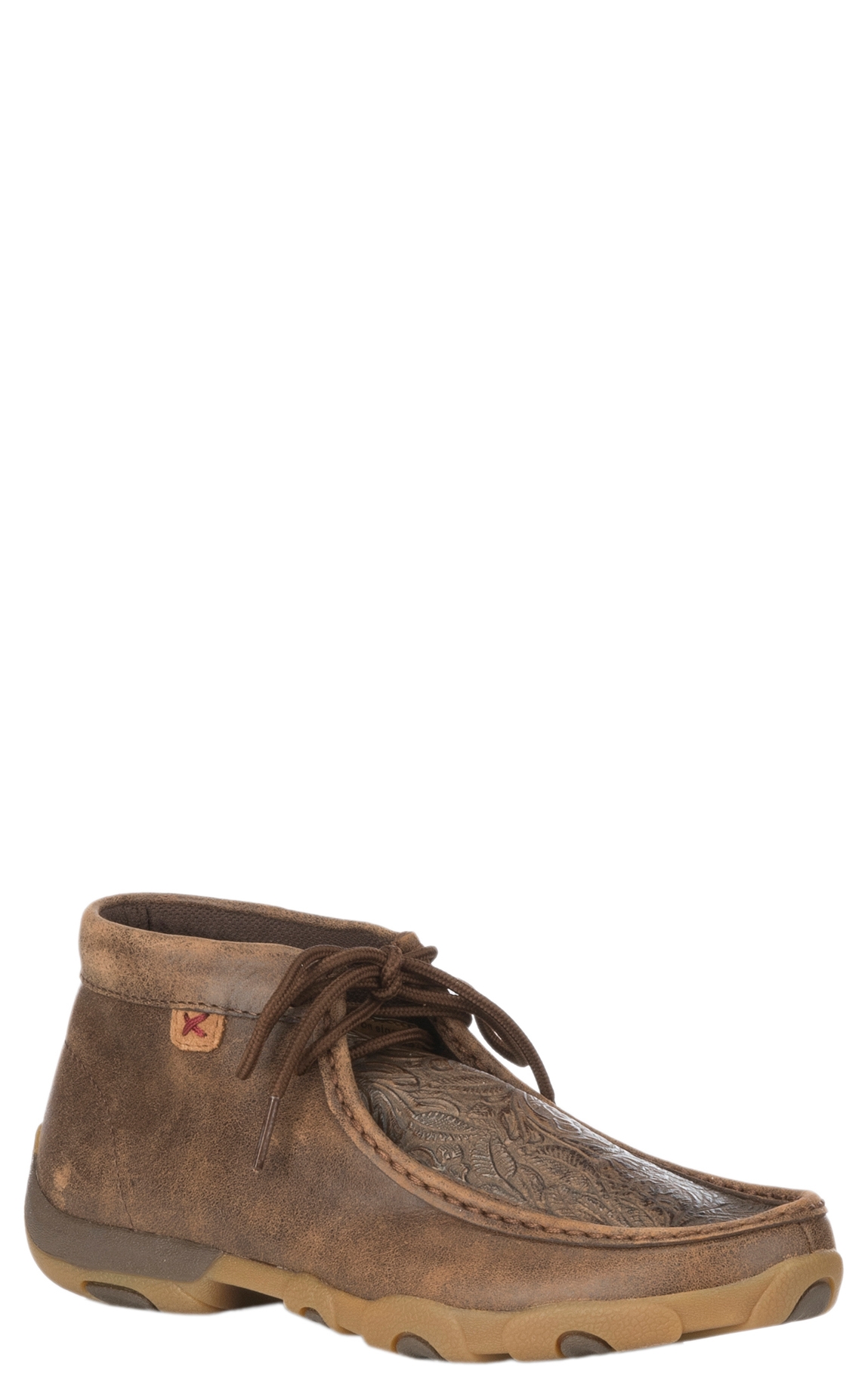 Twisted X Women's Brown and Floral Inlay Driving Moccasin Casual Shoes - Image 1