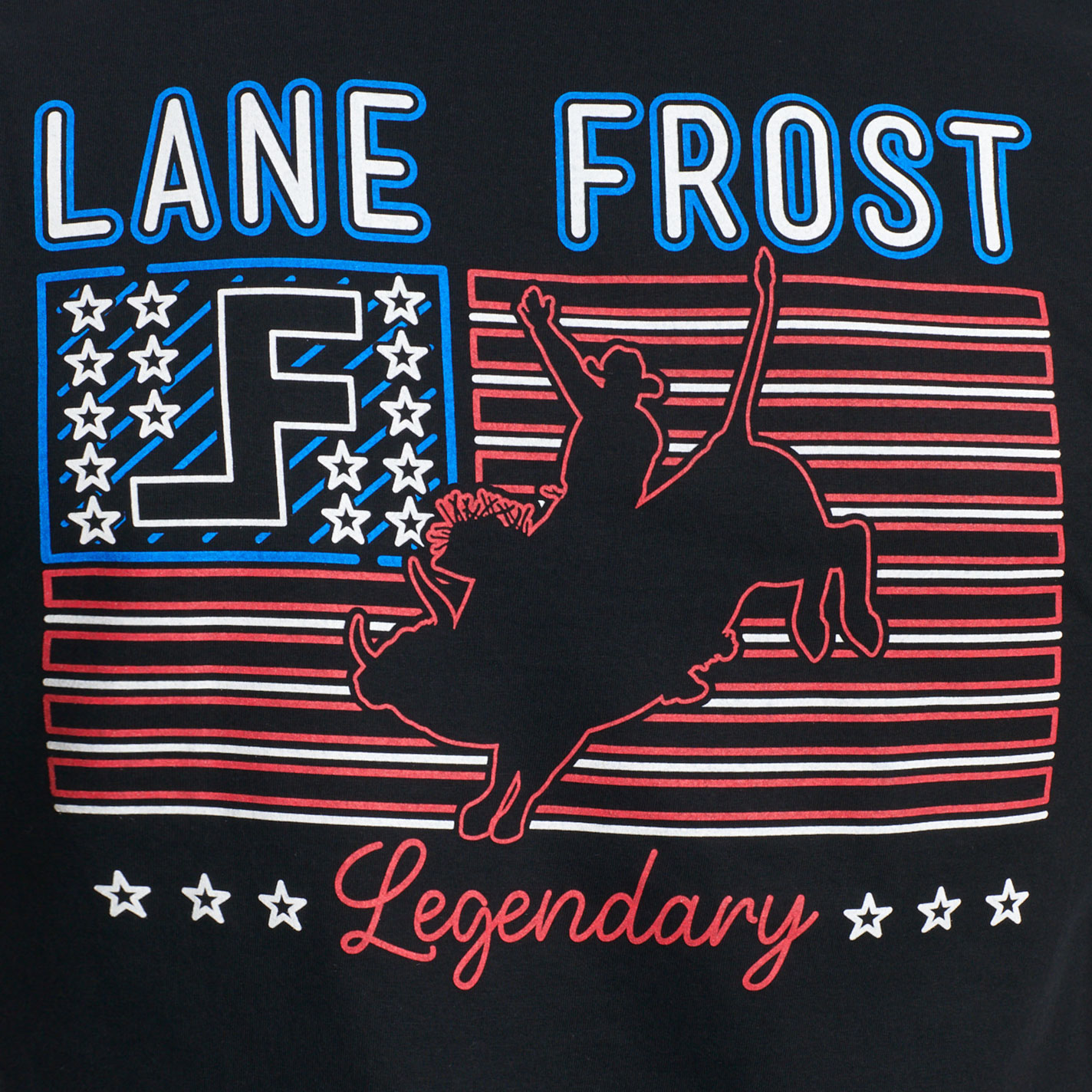 Lane Frost Men's Neon Patriot Graphic T-Shirt - Image 2