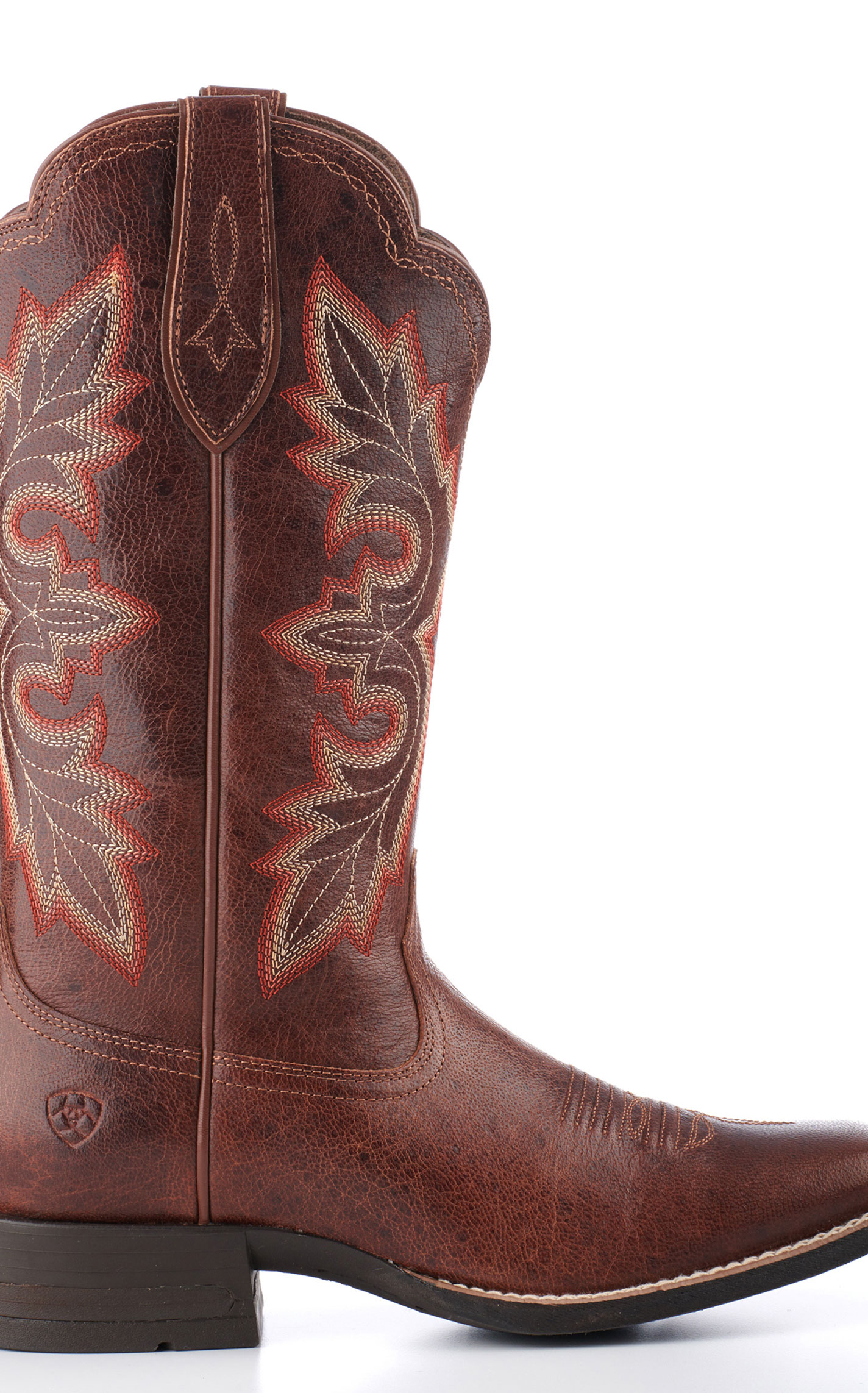 Ariat Women's Breakout Shock Shield Rustic Brown Wide Square Toe Cowboy Boots - Image 1