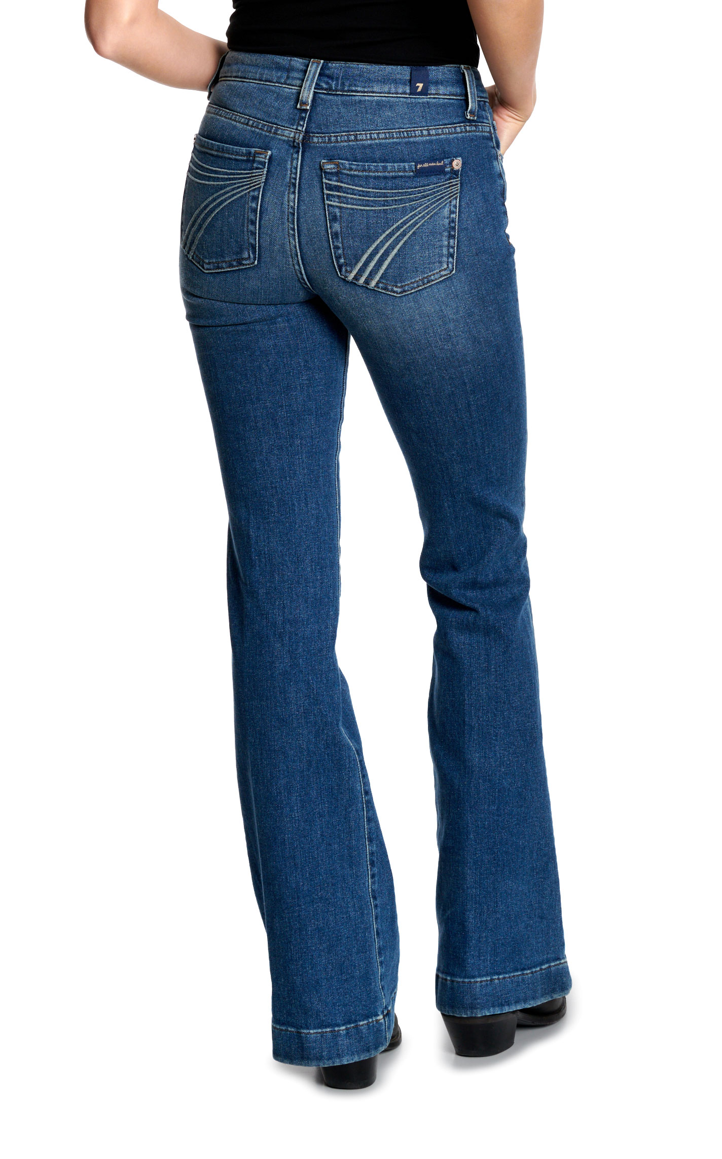 7 for All Mankind Women's Medium-Dark Wash Dojo Bootcut Jeans - Image 1