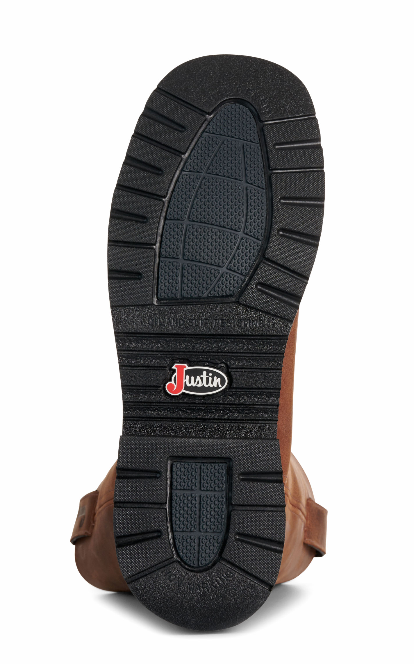 Justin Walnut Waterproof Wide Square Toe Work Boots - Image 1