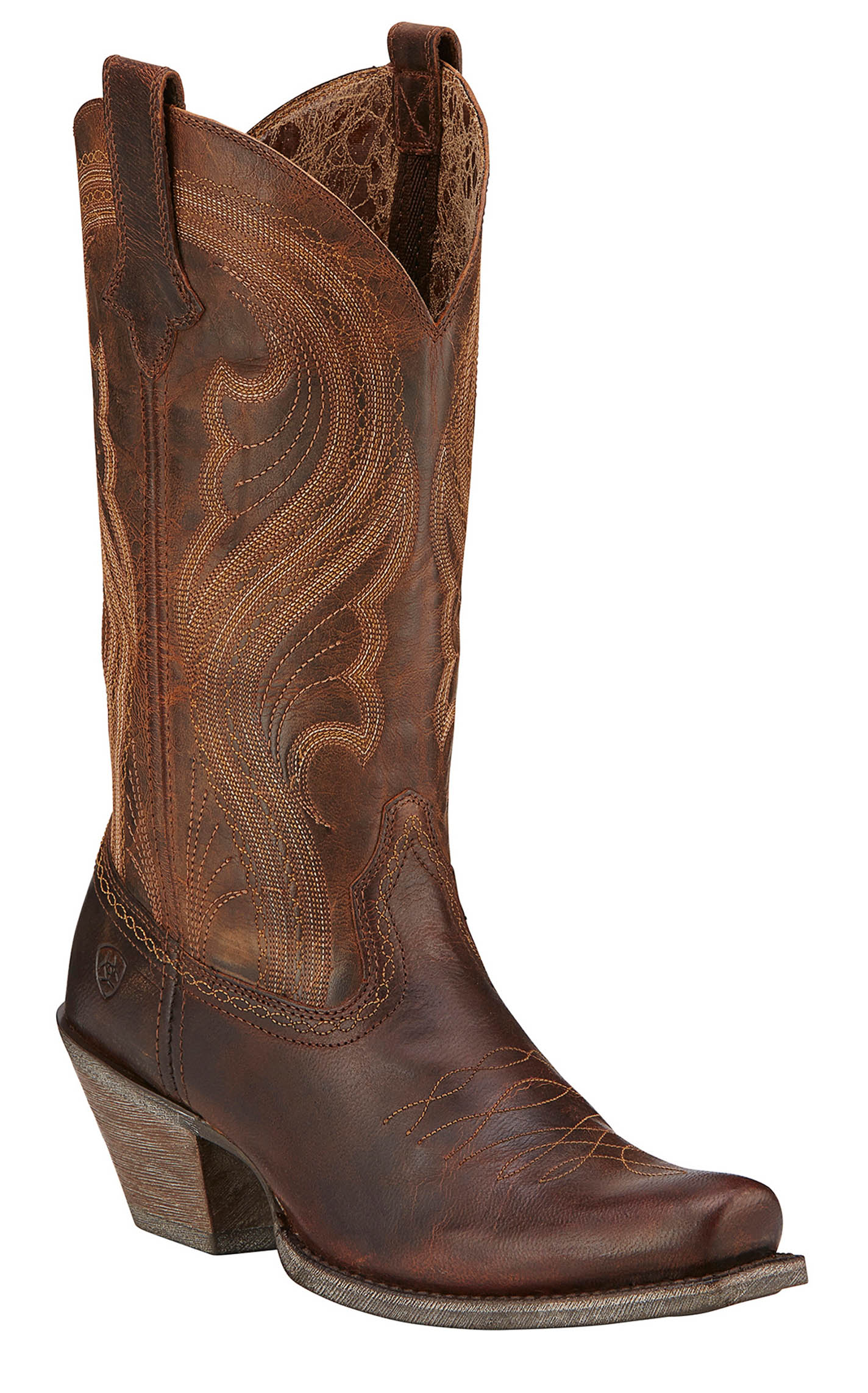 Ariat Women's Lively Sassy Brown Punchy Square Toe Cowboy Boots - Image 1