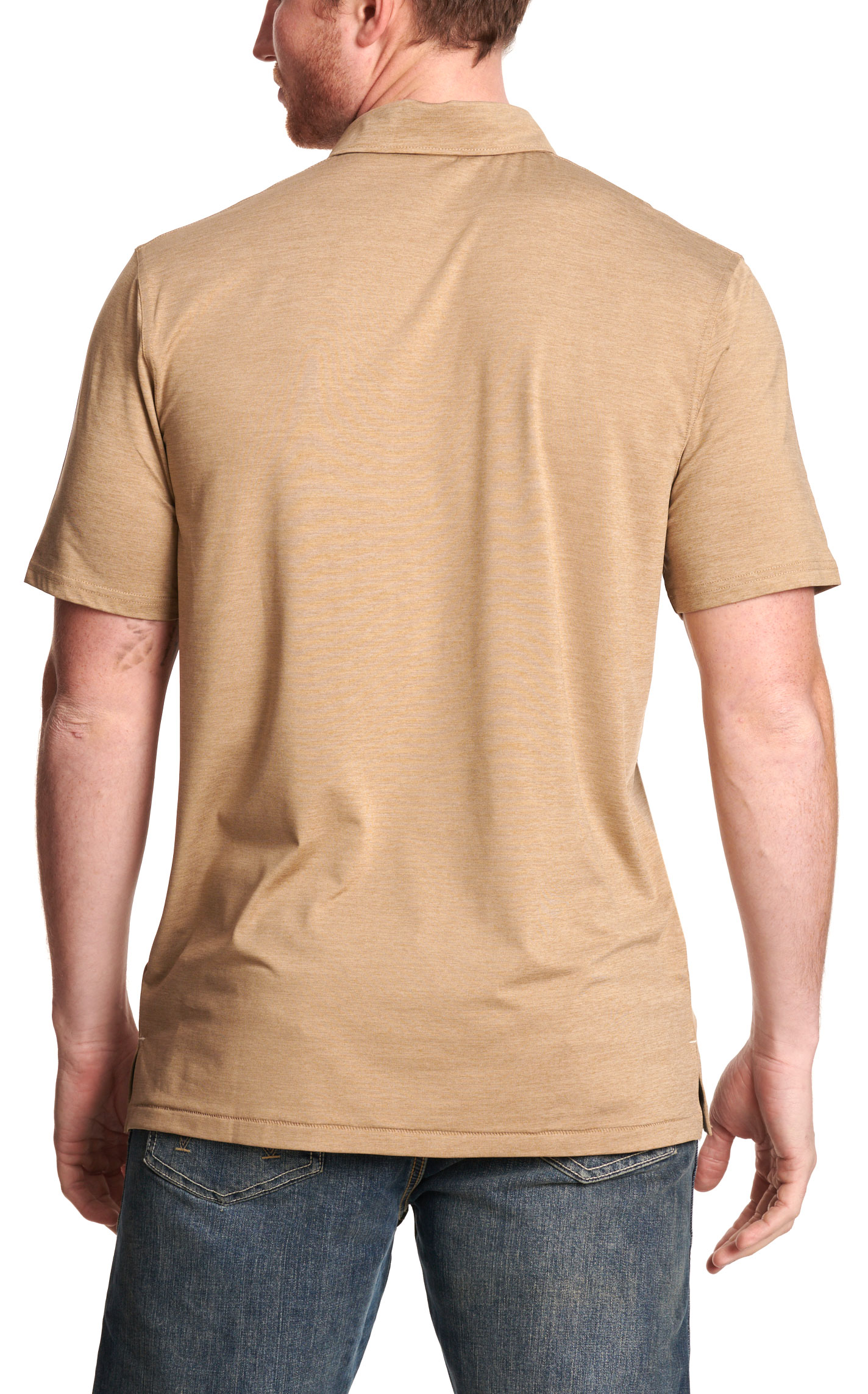 Rafter C Men's Solid Khaki Polo Shirt - Image 1