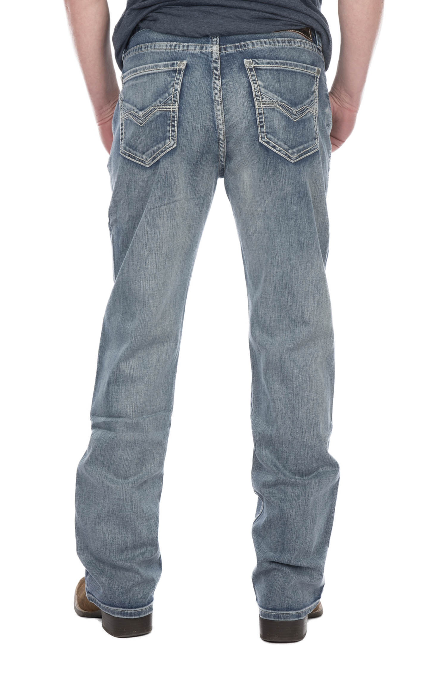 Rock & Roll Denim Men's Double Barrel Light Wash Relaxed Fit Boot Cut Jeans - Image 1