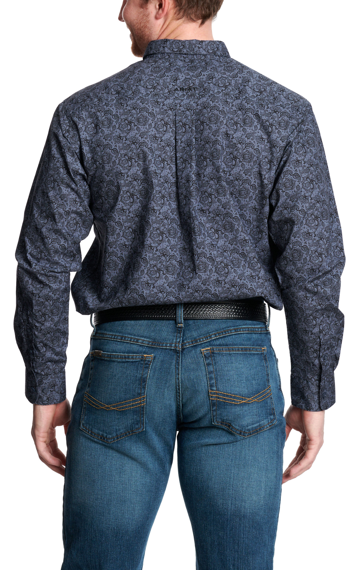 Ariat Men's Addison Grisaille Black Paisley Western Shirt Big & Tall - Image 1