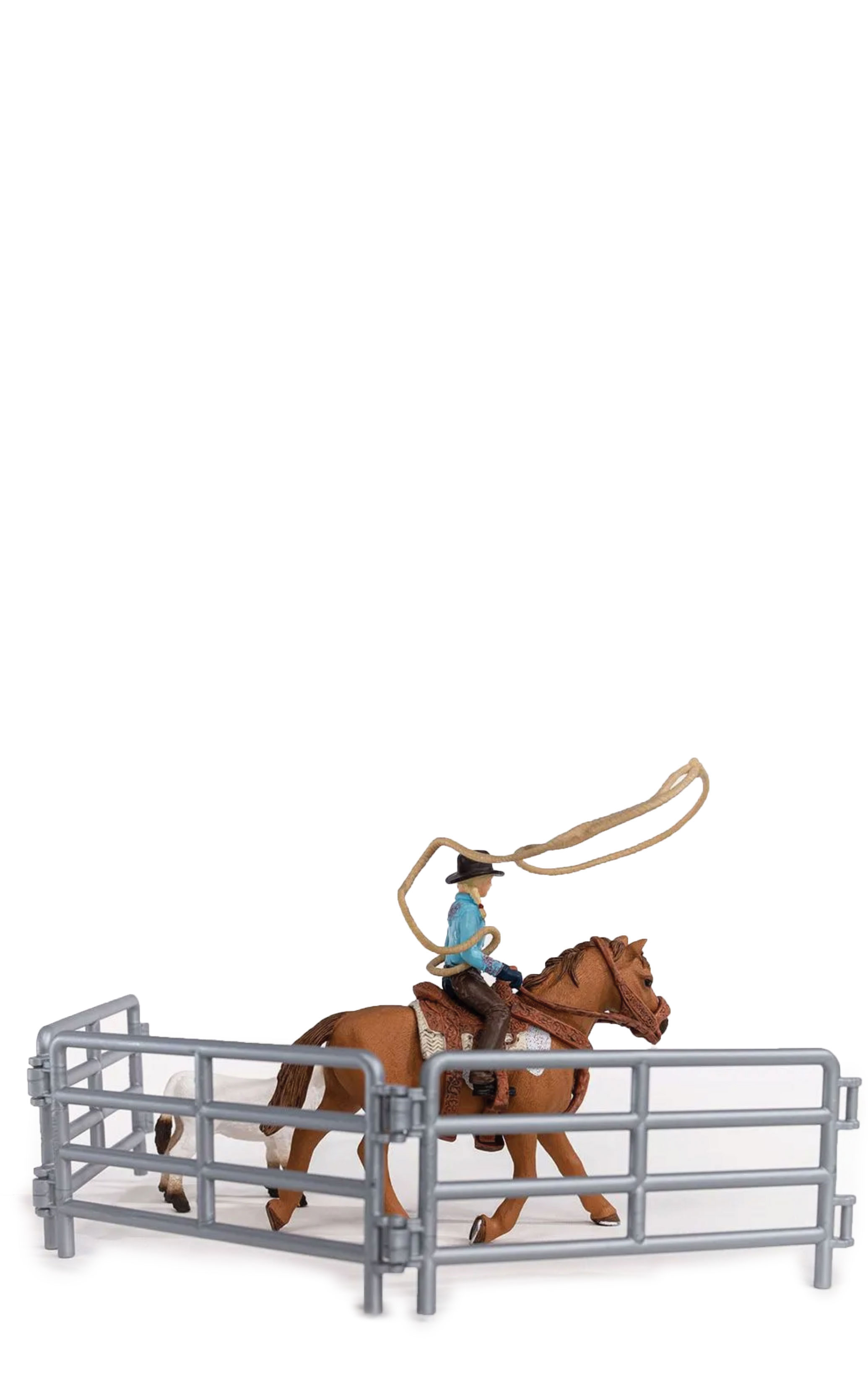 Schleich Farm World Cowgirl Team Roping Fun Toy Set - Image 7