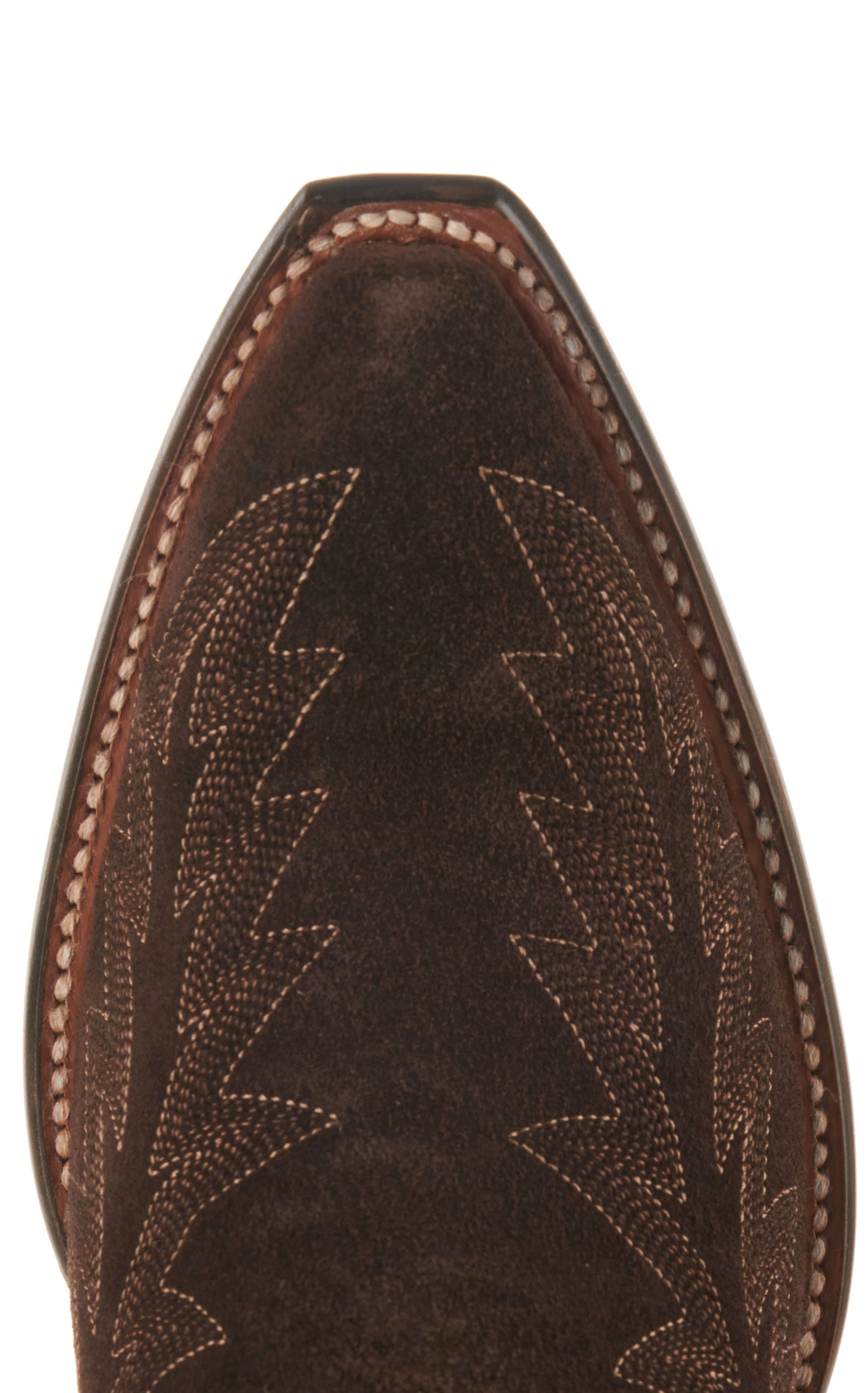 JRC & Sons Women’s McClain Chocolate Water-Resistant Suede Snip Toe Tall Cowboy Boots - Image 1