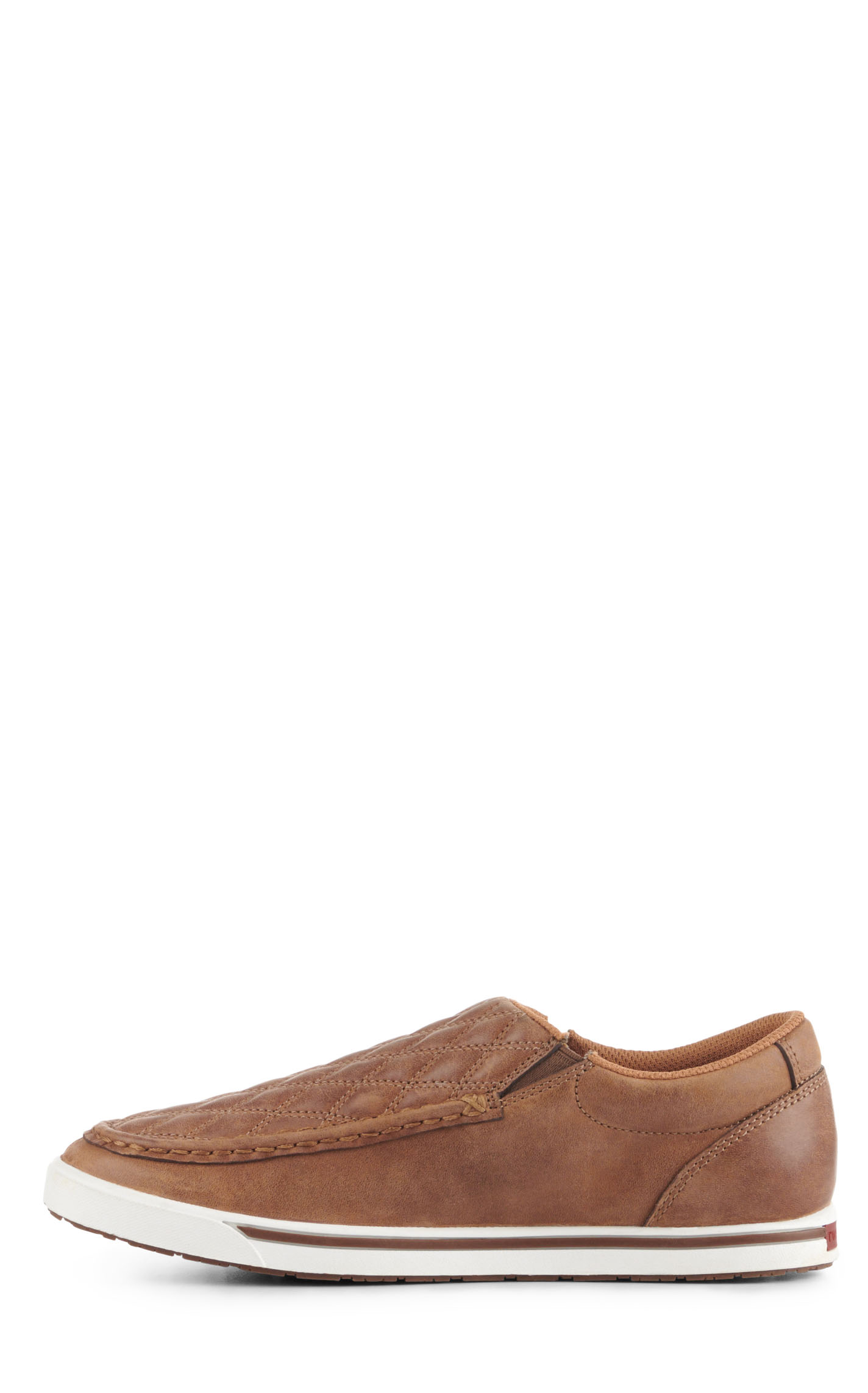 Twisted X Women's Kicks Ginger Brown Quilted Moc Toe Slip On Shoe - Image 1