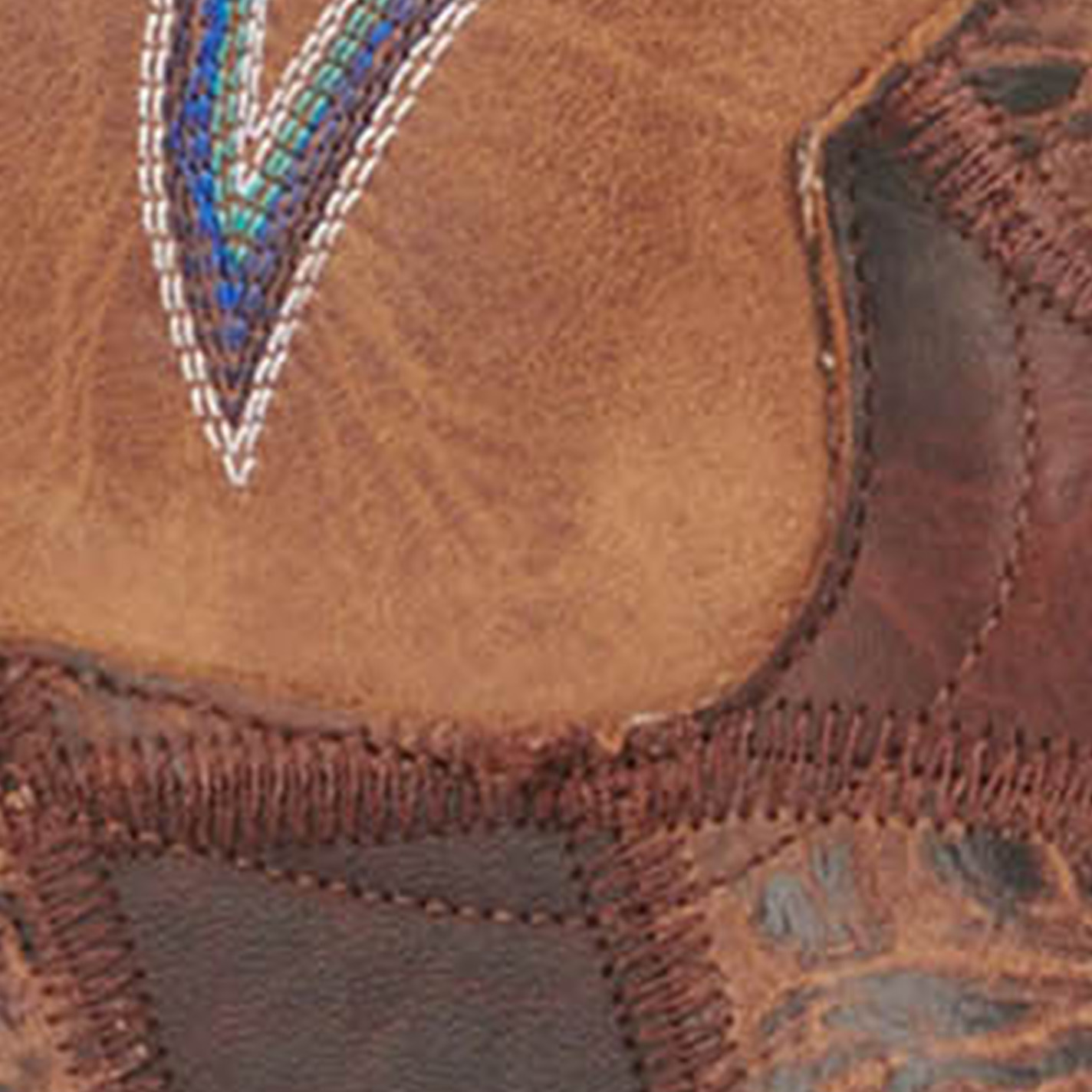 Anderson Bean Men's Horse Power Brown Patchwork and Tan Wide Square Toe Cowboy Boots - Image 1