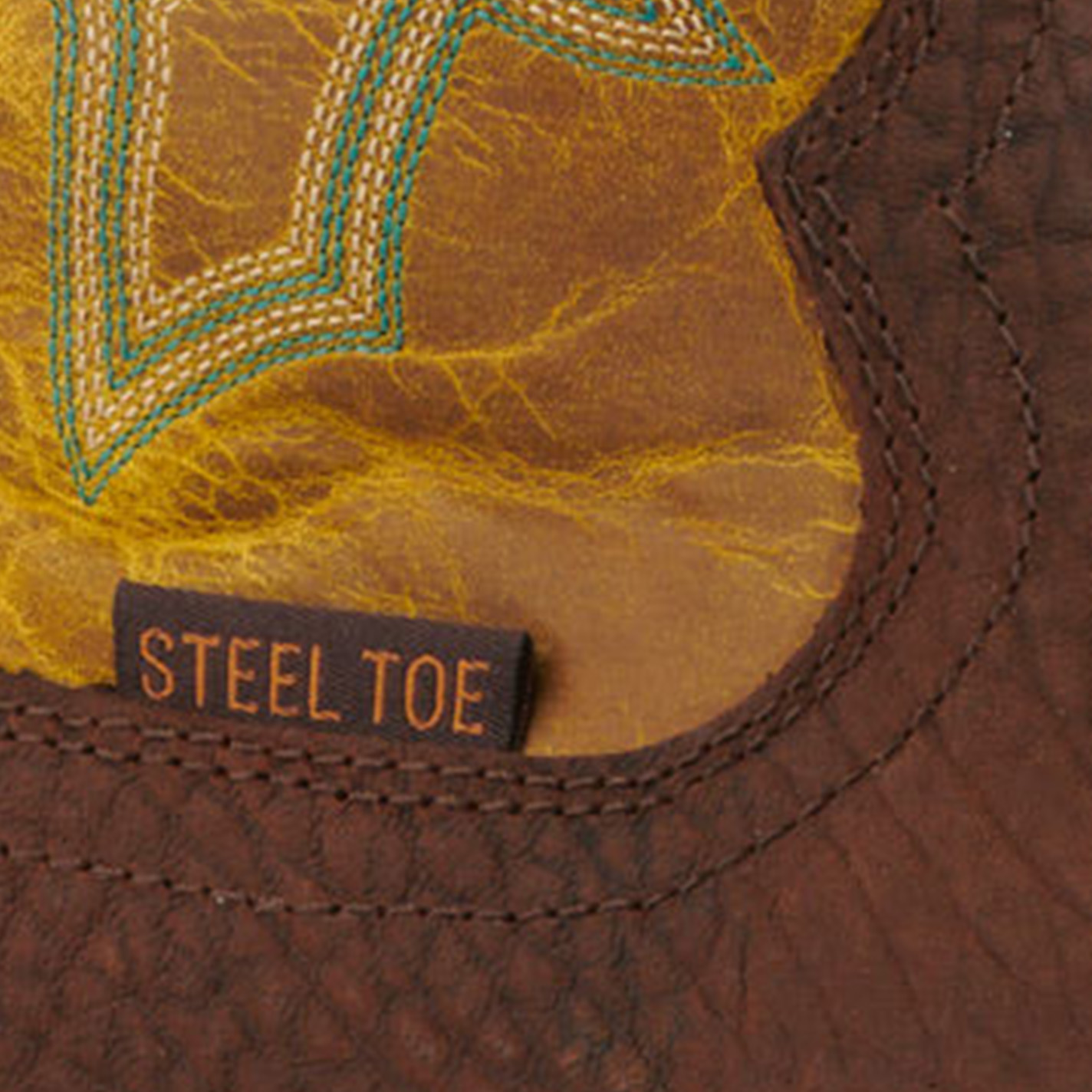 Tony Lama Men's Brown and Green Wide Square Steel Toe Work Boot - Image 1