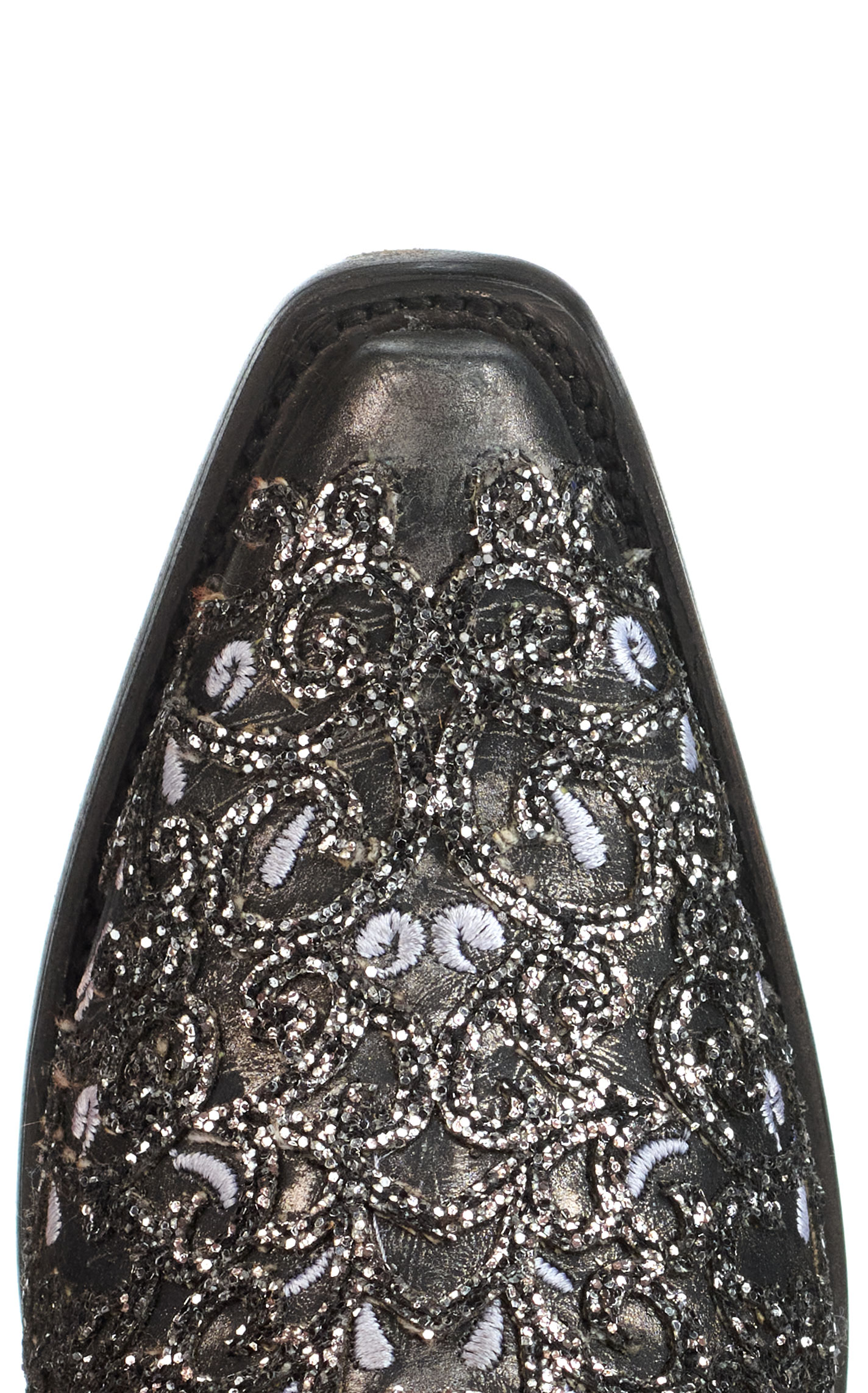 Corral Women's Black with Glitter Overlay Black Light Snip Toe Cowboy Boots - Image 1