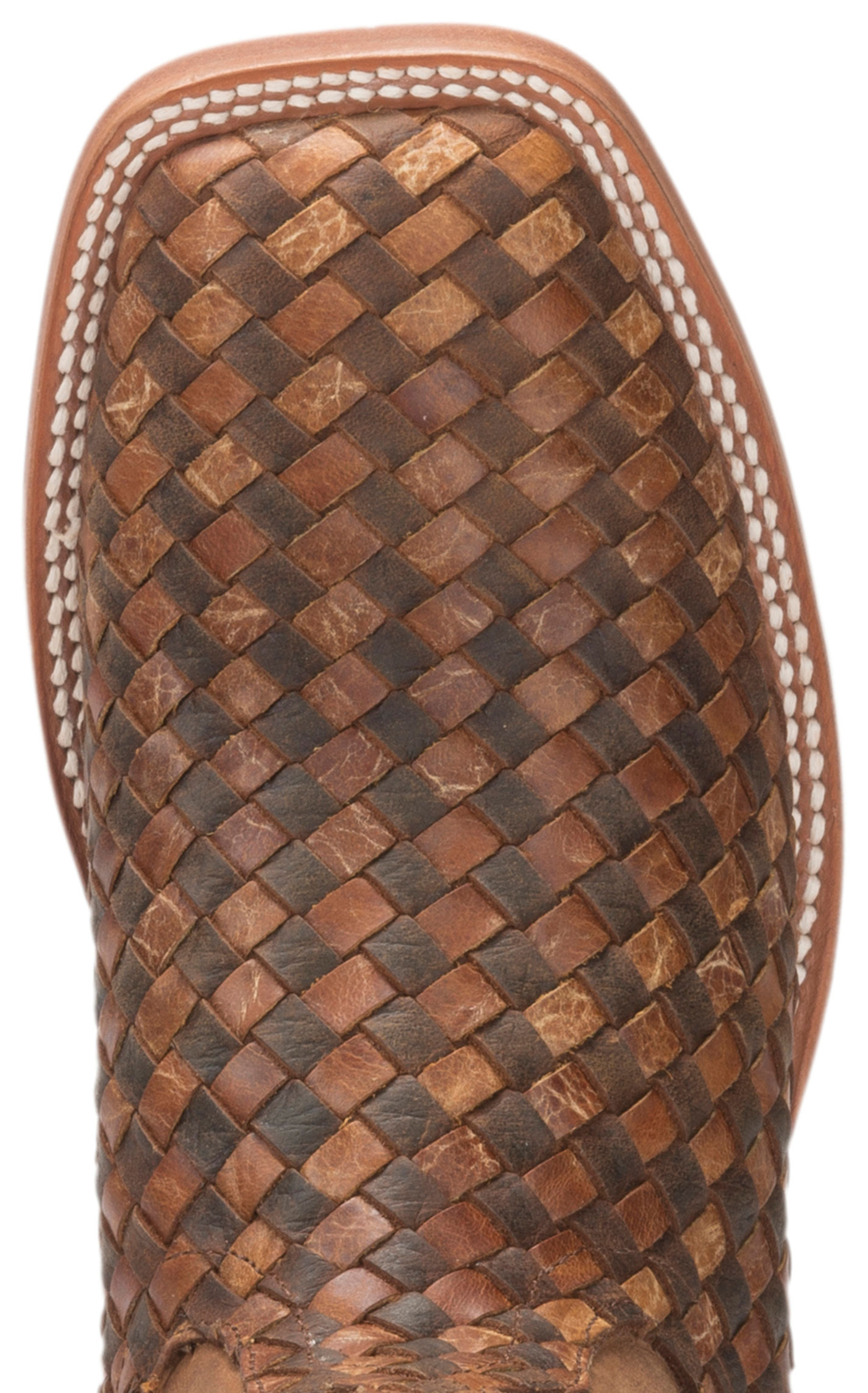 Anderson Bean Men's Horse Power Toast & Honey Woven Square Toe Boots - Image 1
