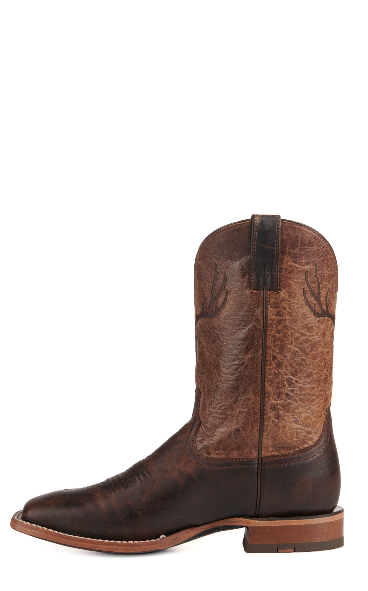 Ariat Men's Crosshair Dark Whiskey and Brown Deer Skull TekStep Square Toe Cowboy Boots - Image 1