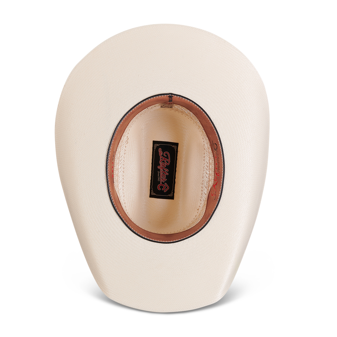 Rafter C Shantung Ivory and Tan Cattleman's Crown Straw Cowboy Hat - Image 1