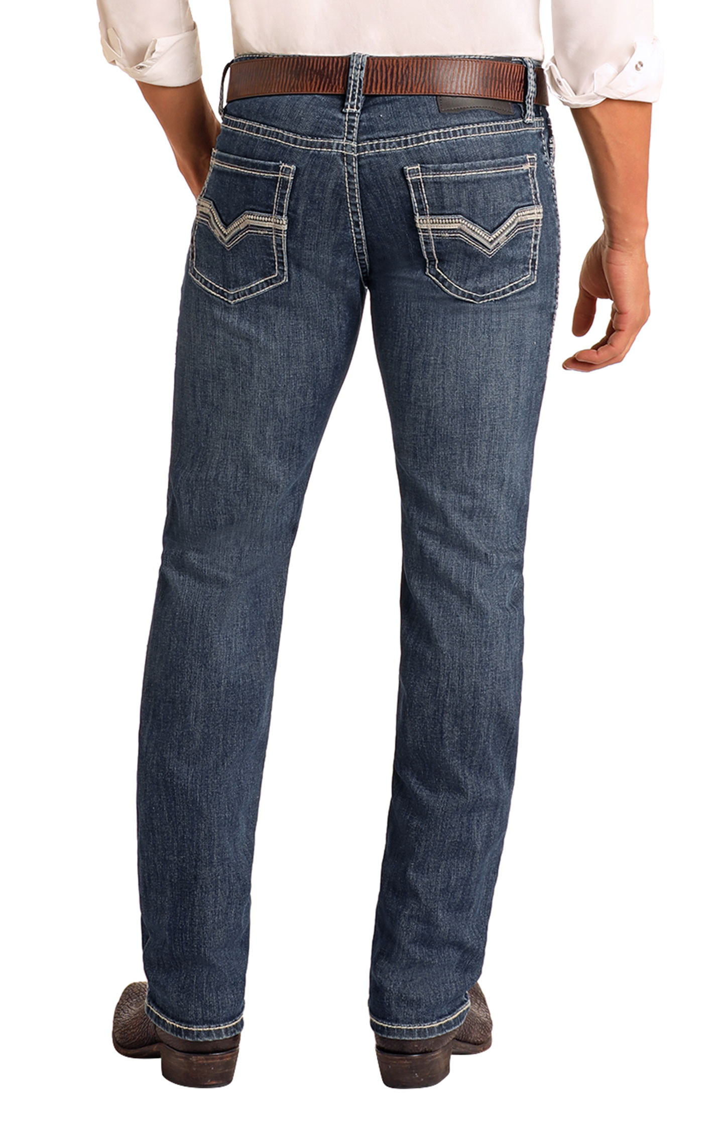 Rock & Roll Denim Men's Medium Wash Slim Straight Leg Jeans - Image 1