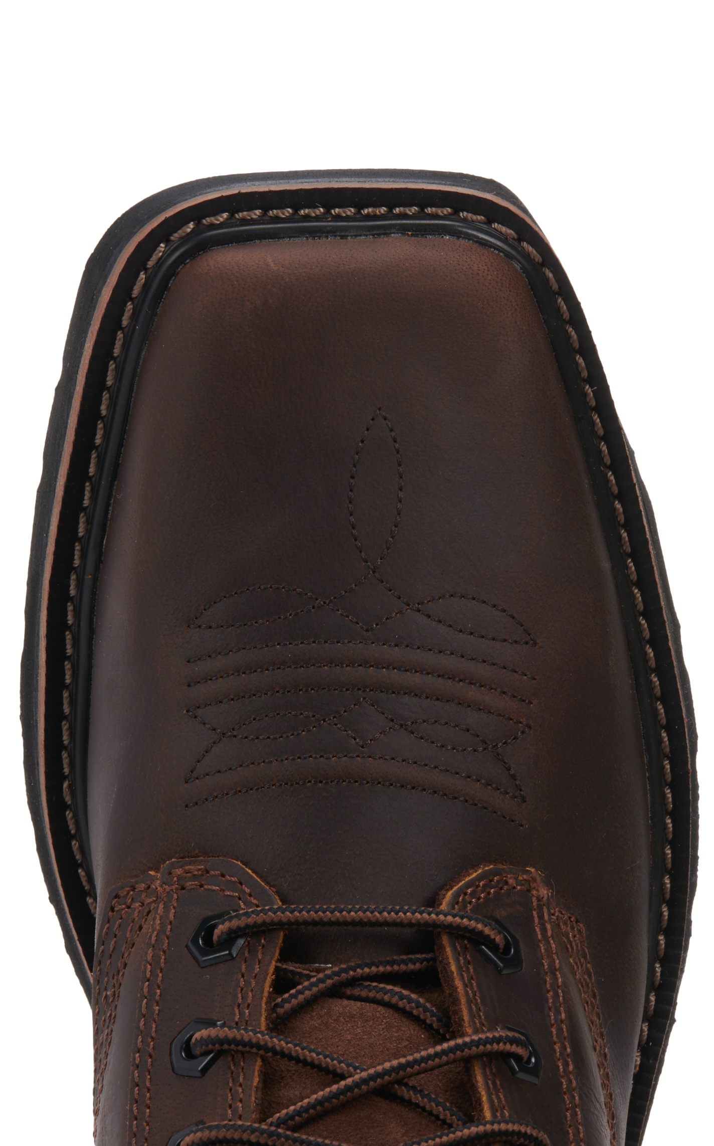 Justin Men's Stampede Pulley Rugged Brown Square Toe Lace Up Work Boot - Image 1