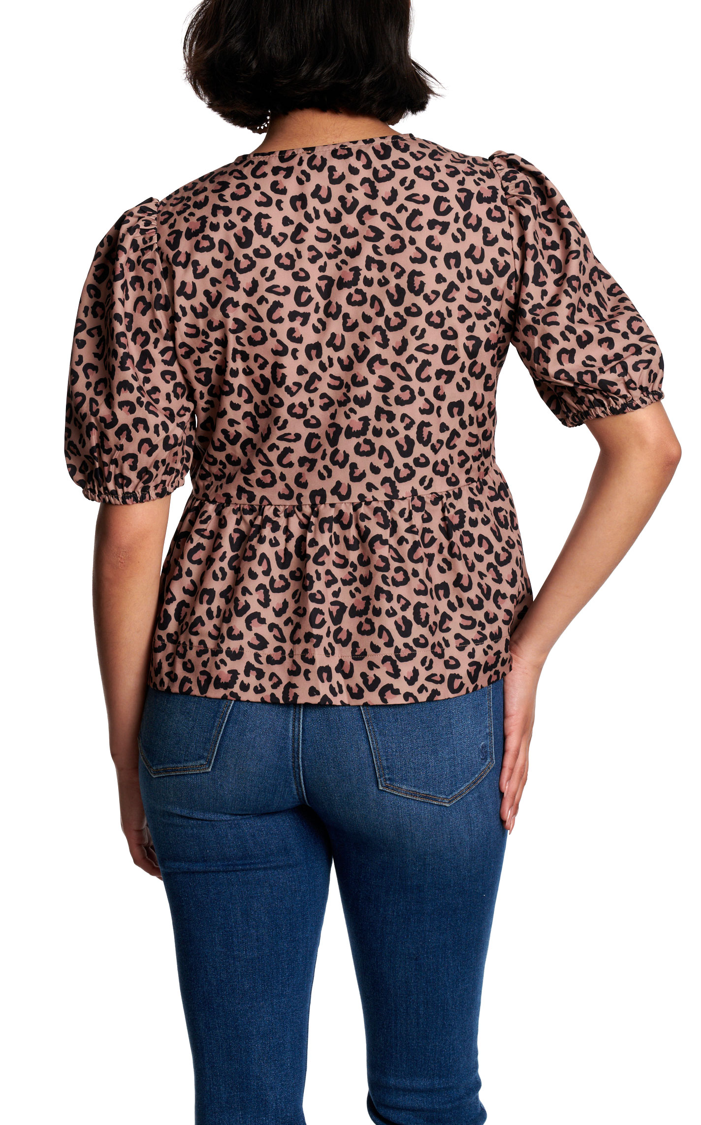 Marigold Kiss Women's Leopard Print Bow Tie Top - Image 1
