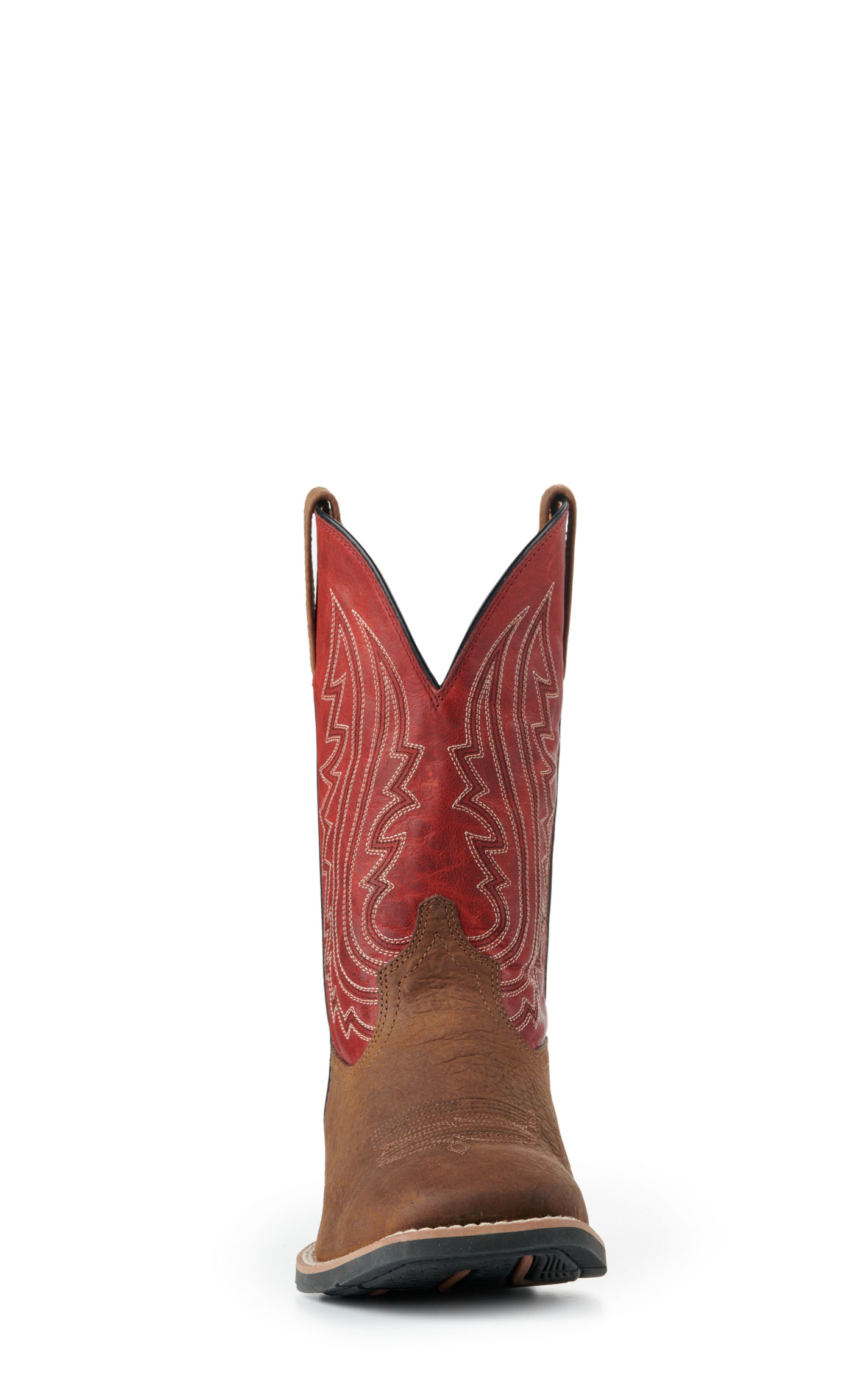 Ariat Men's Sport Big Country Dark Brown and Red Wide Square Toe Cowboy Boots - Image 1