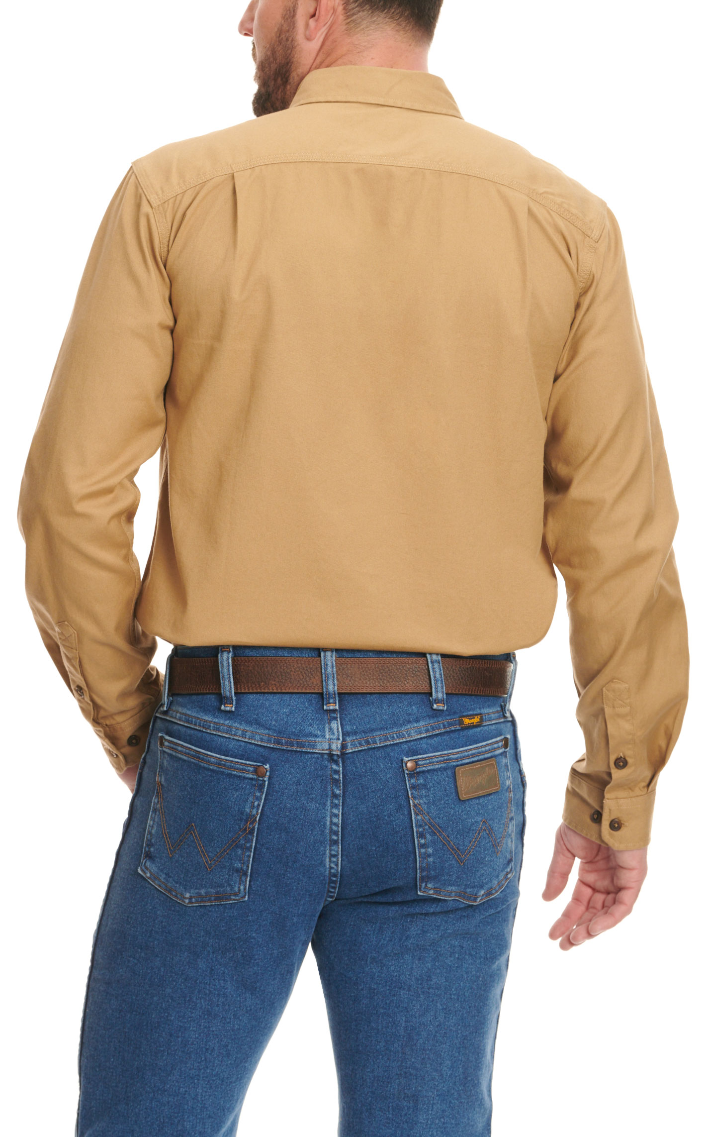 Carhartt Men's Dark Khaki Rugged Flex Rigby Long Sleeve Work Shirt - Image 3